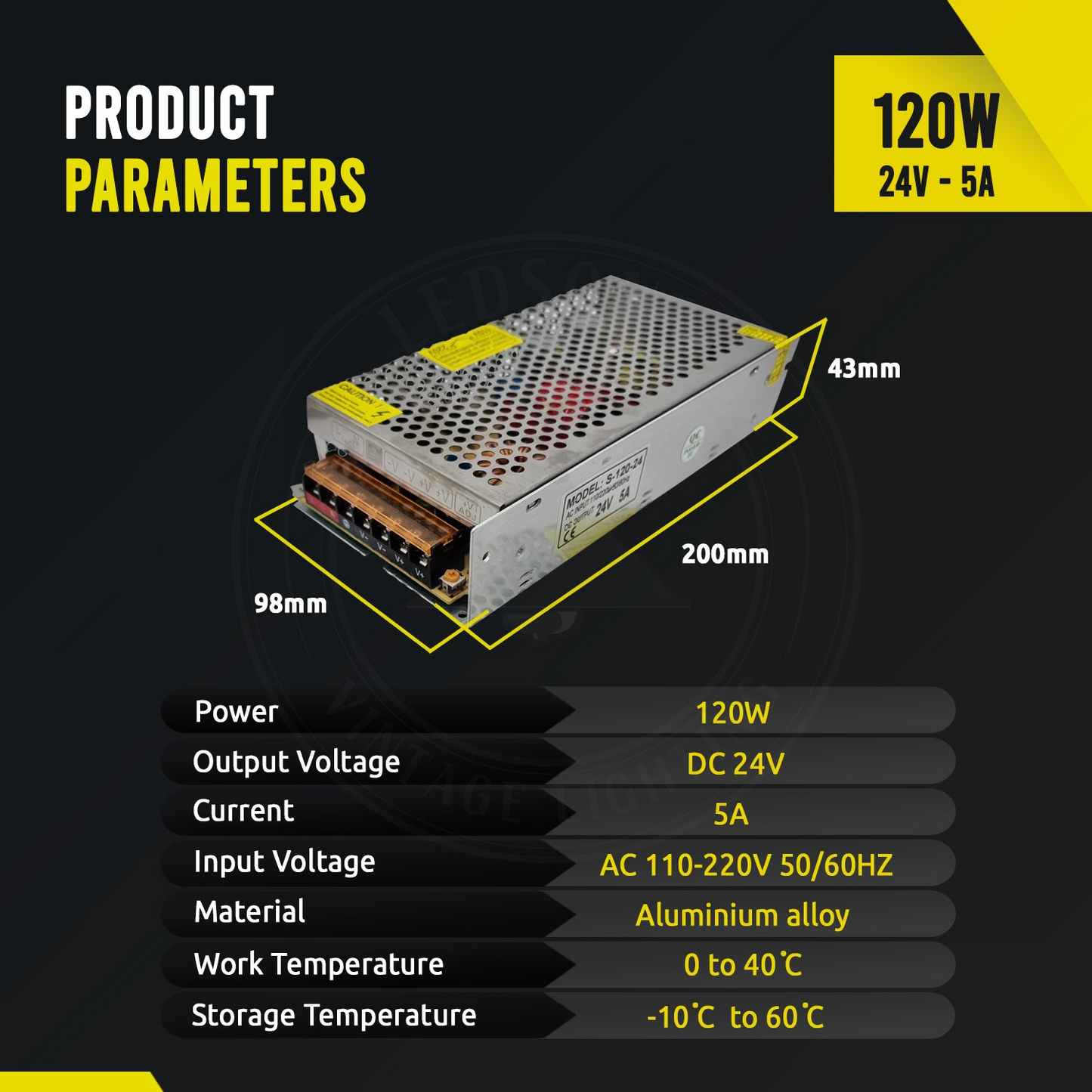 AC 110/220V to DC 24V AC Transformer Regulated Switching Power Supply Driver Adapter~3296