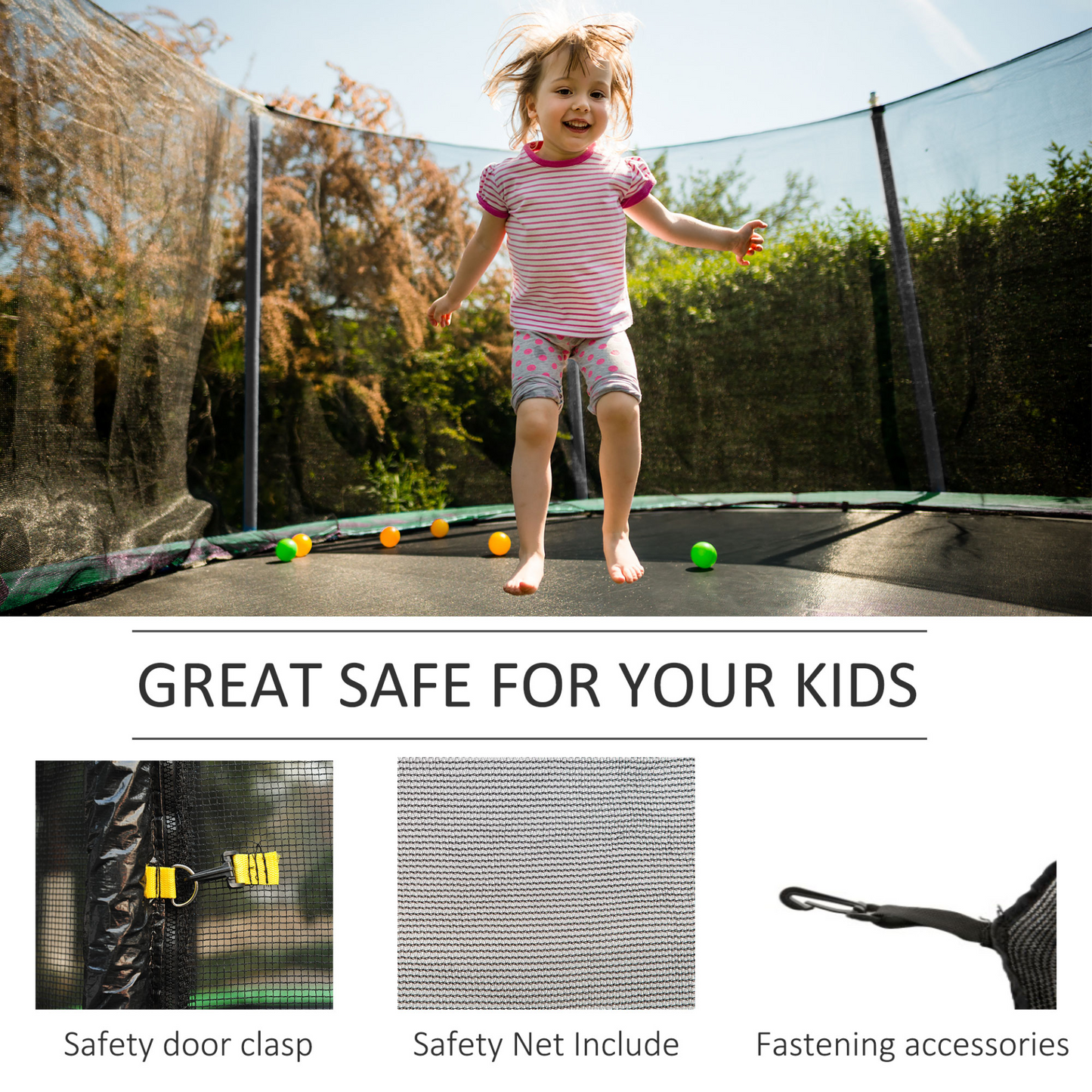 10ft Replacement Safety Trampoline Net with Enclosure | HOMCOM