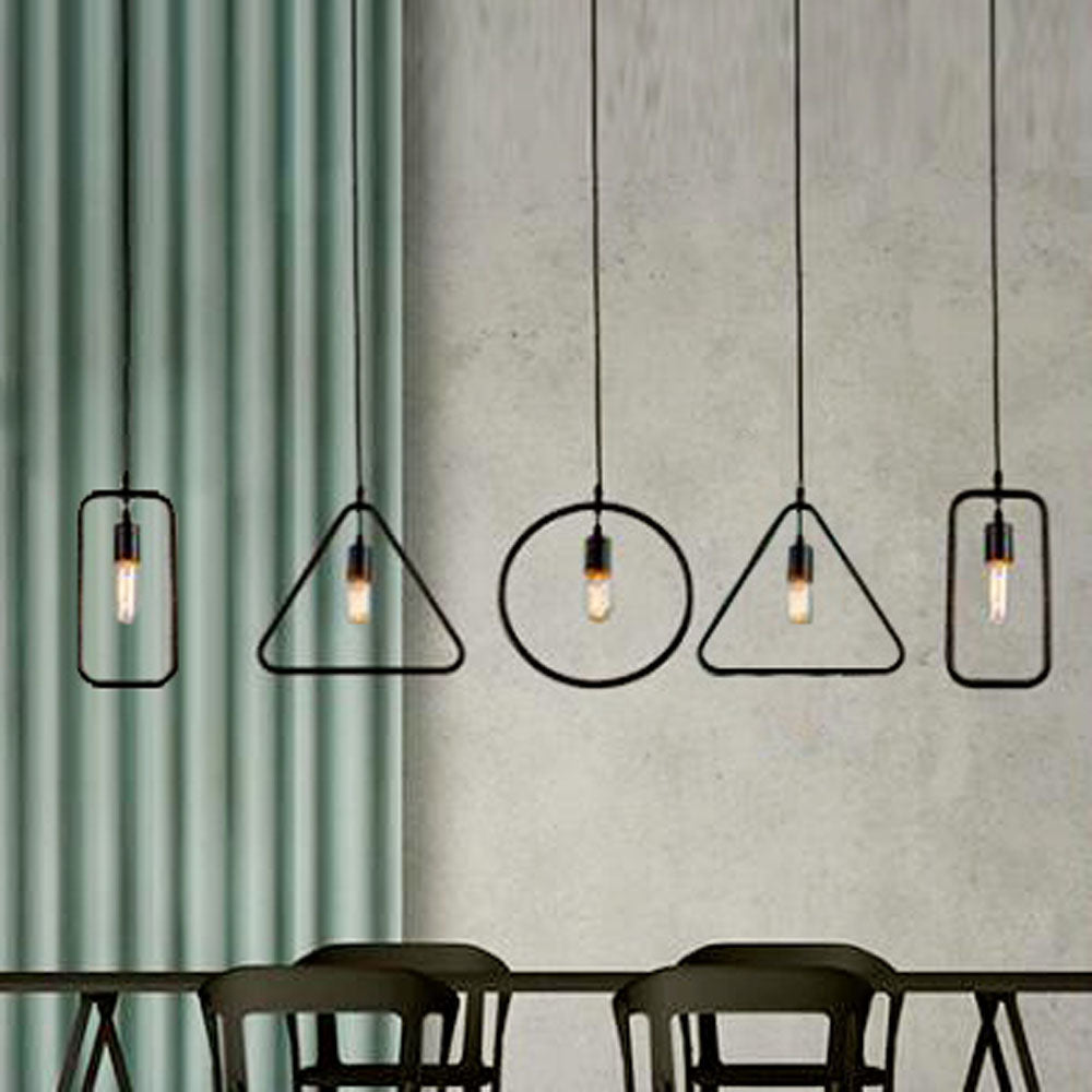 Kitchen Lights Black Metal over table~3181