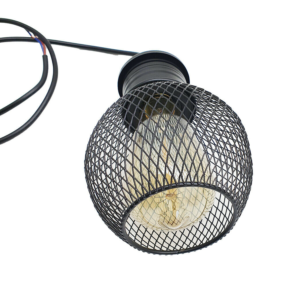 Black Three Way Ball Industrial Retro Loft Metal Ceiling Pendant Light~3102