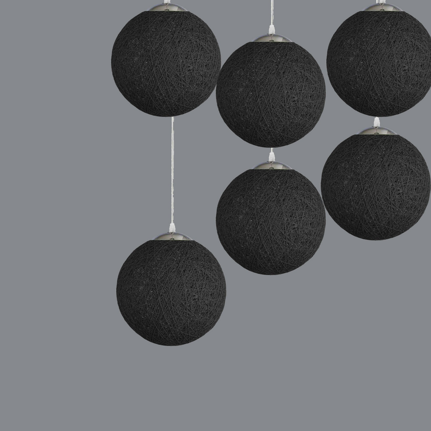 Rattan Pendant Light Fixtures Black 3 light ~1879