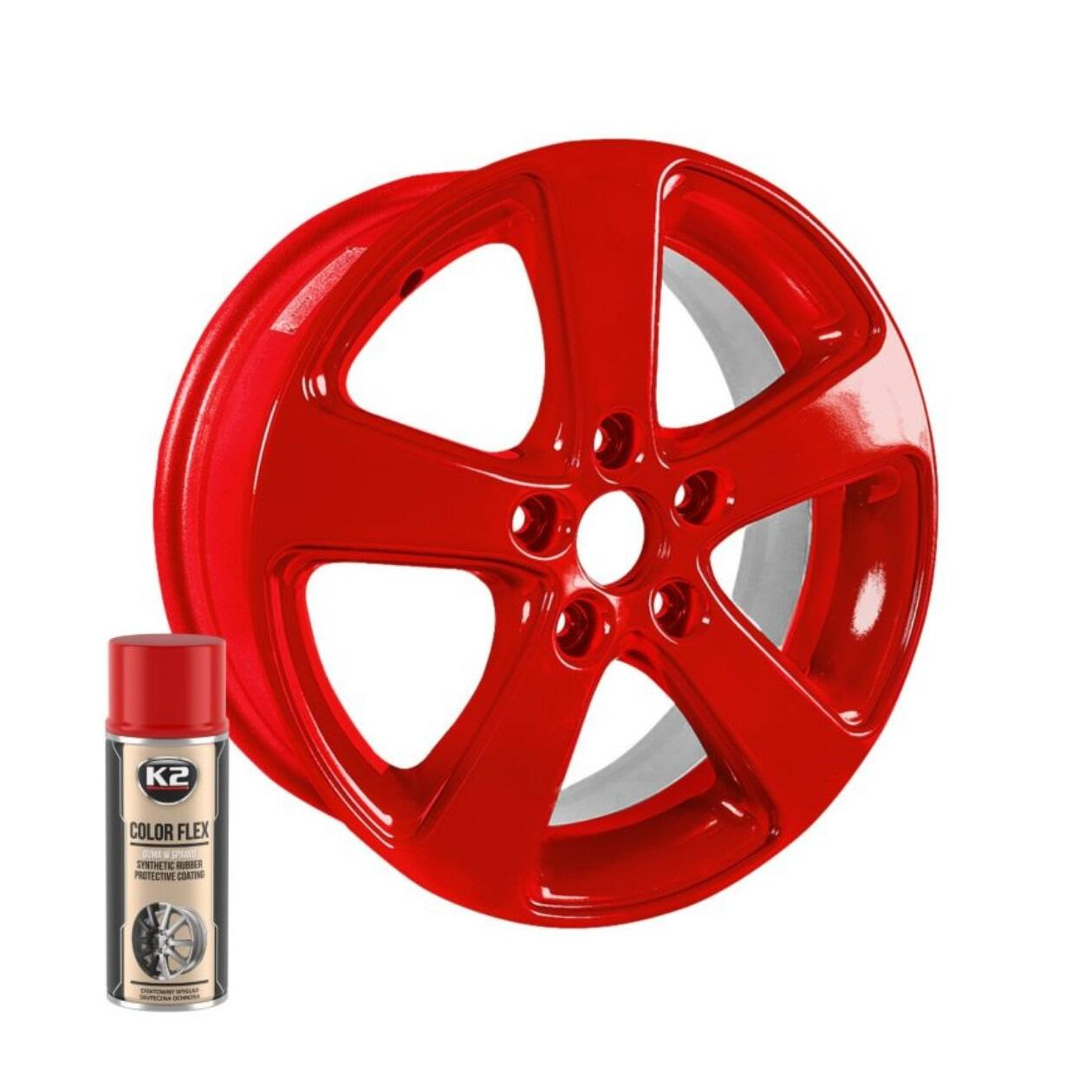 K2 COLOR FLEX Rubber Spray Red - 400ml for Protective Coating
