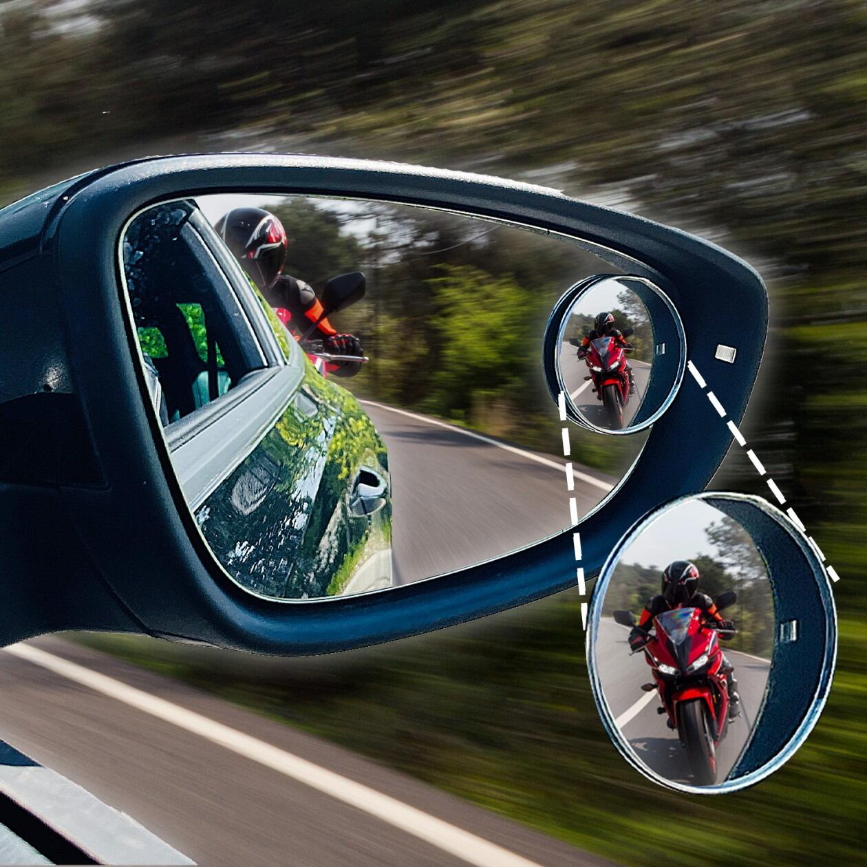 2x Blind Spot Convex Mirrors - Enhance Visibility & Drive Safely
