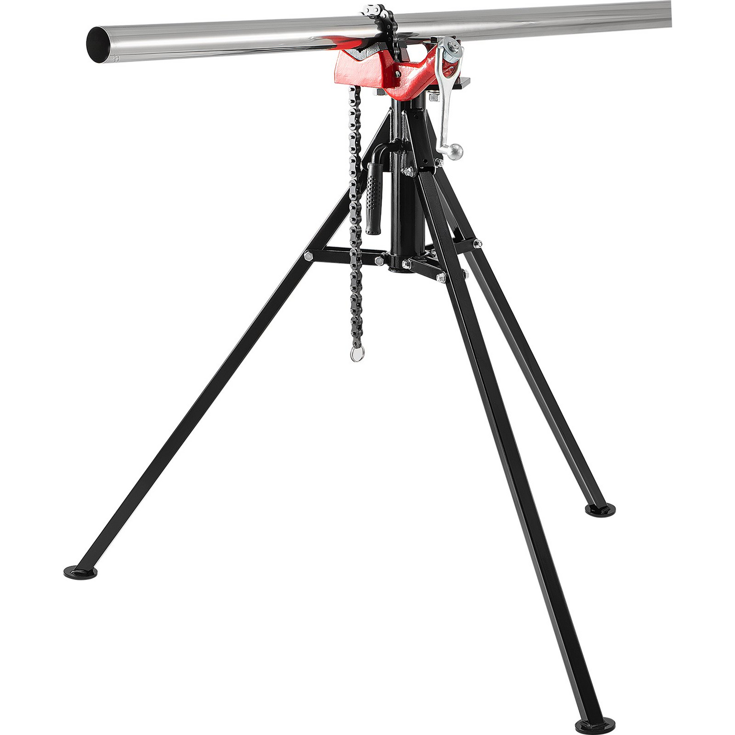 VEVOR Tripod Pipe Chain Vise | 0.3175-12.7 cm Pipe Capacity | 92.5 cm Length | Portable Folding Steel Legs | Grab, Support, and Bend Pipes | Ideal for Factory, Workshop, and Home Use