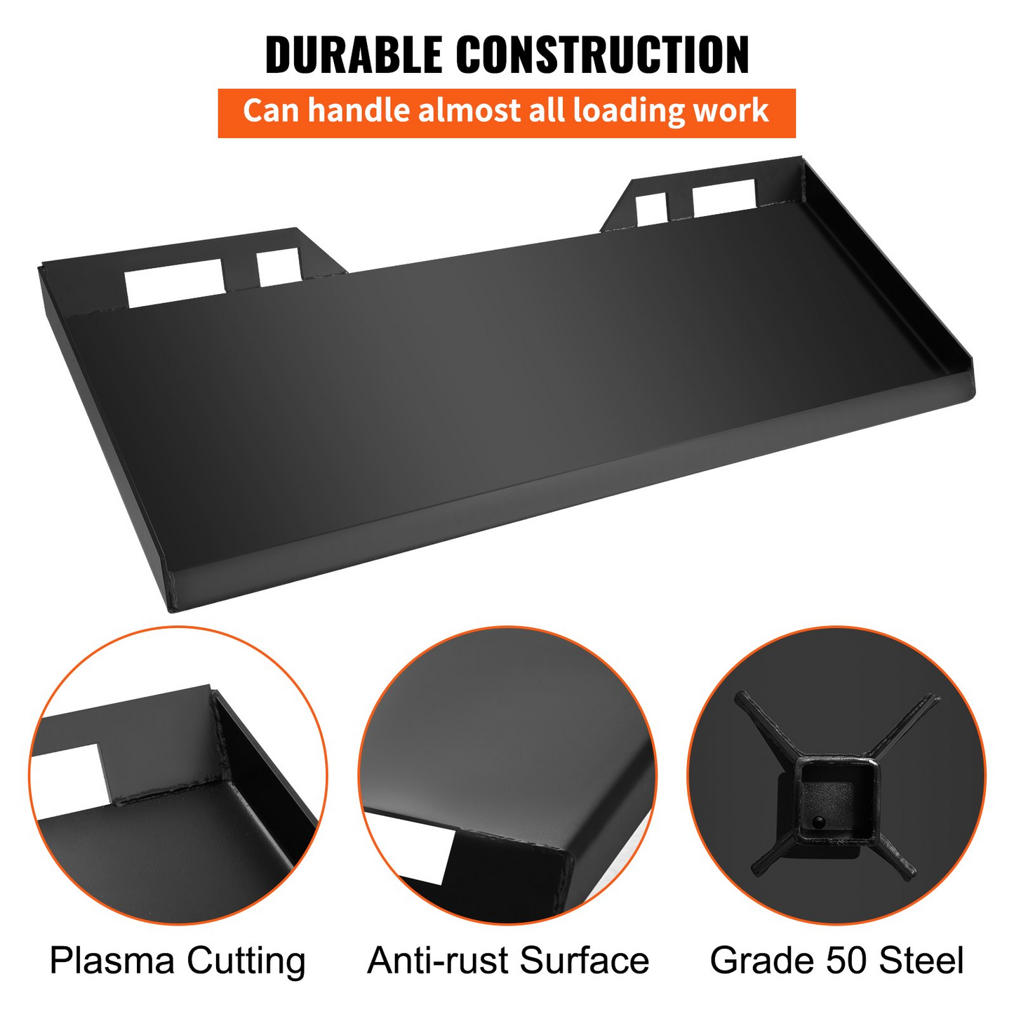 VEVOR 1/4" Thick Plate 3/8" Top Bar Thic Quick Tach Attachment Mount Plate Skid Steer Bobcat