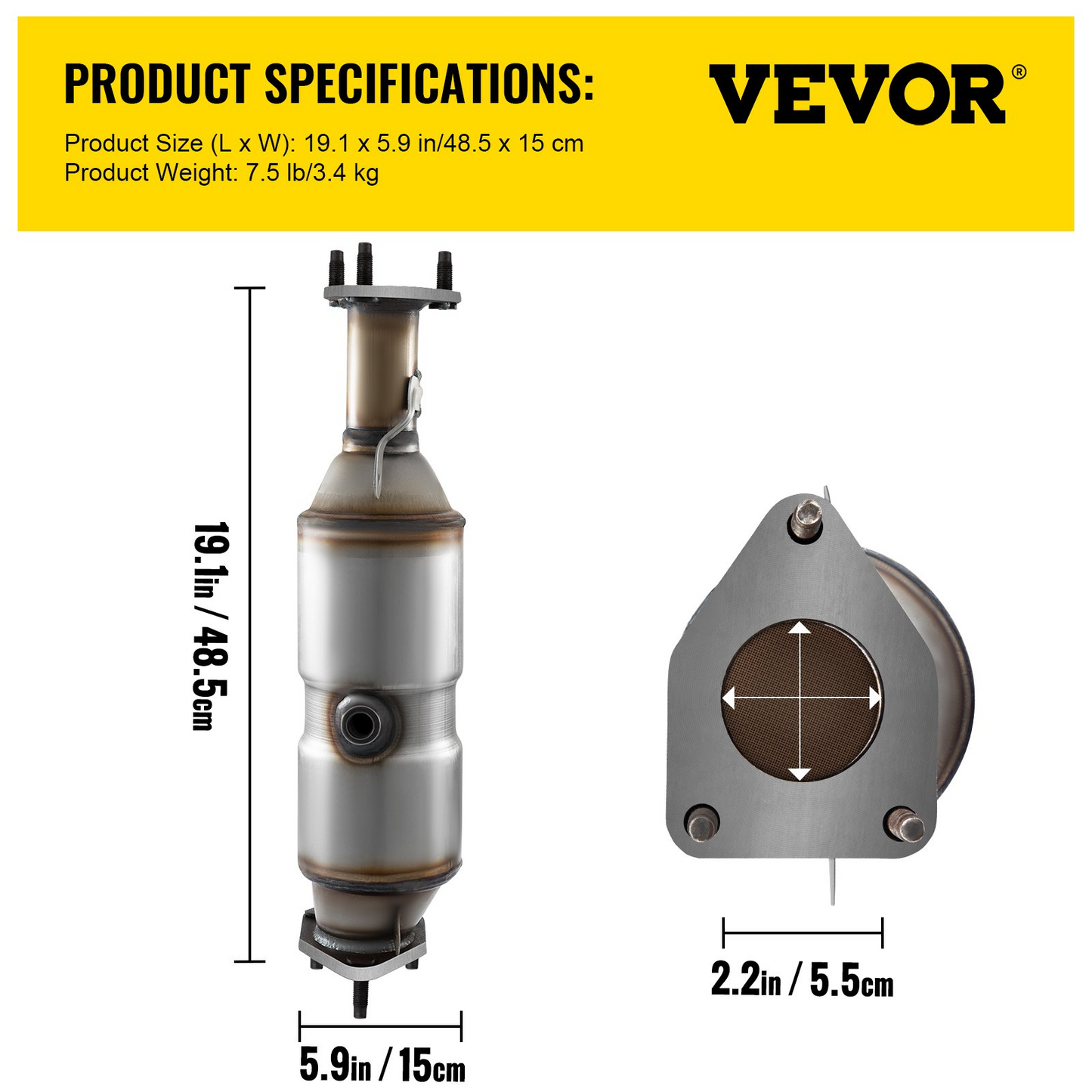 VEVOR High Flow Catalytic Converter For 2003-2007 Honda Accord DX/EX/LX 2.4L L4
