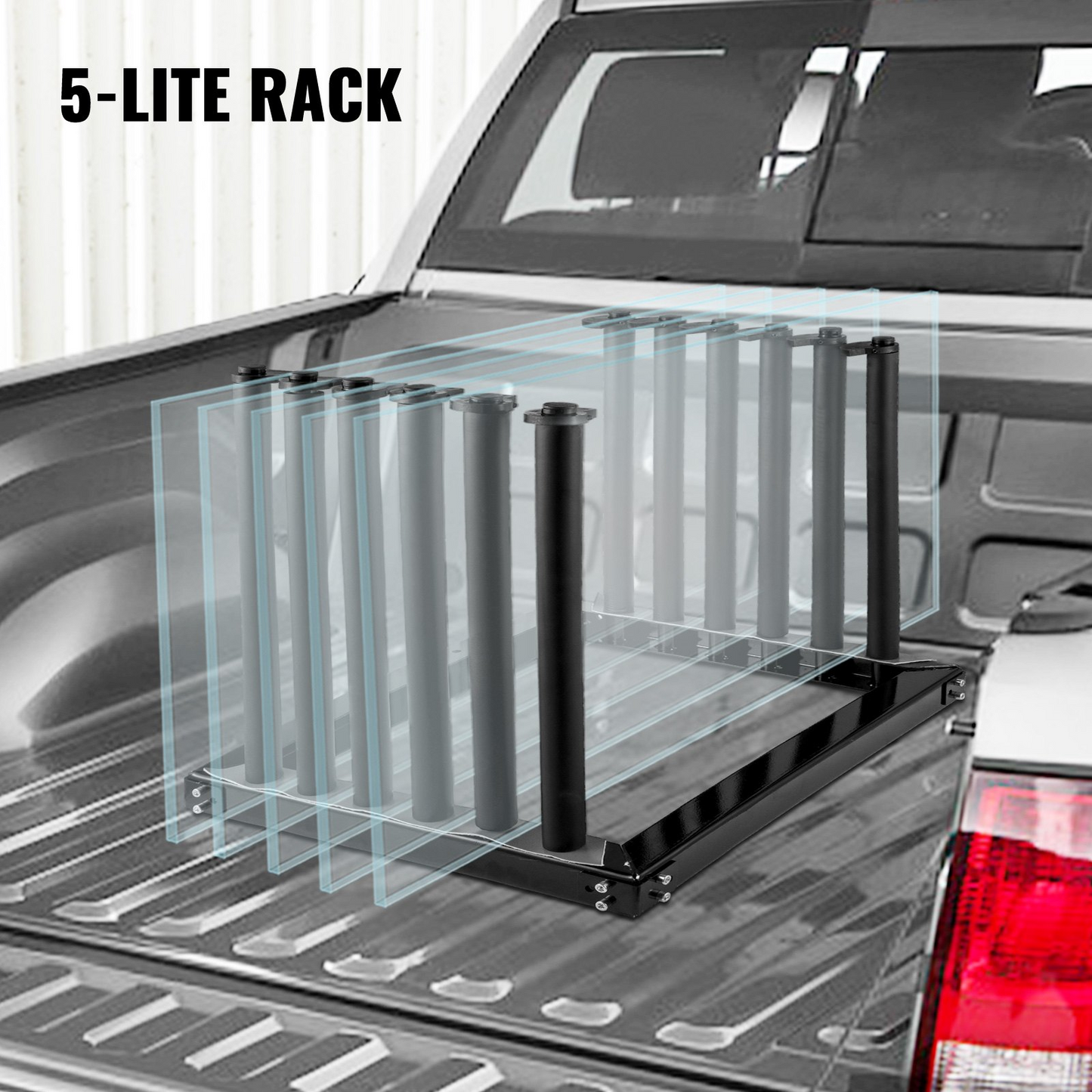 VEVOR Windshield Rack 5-Lite, Windshield Truck Rack Steel, Windshield Glass Rack 24-Inch Height, Windshield Rack for Truck with PVC Pad & Foam Padding, Glass Rack for Truck, for Glass Transportation