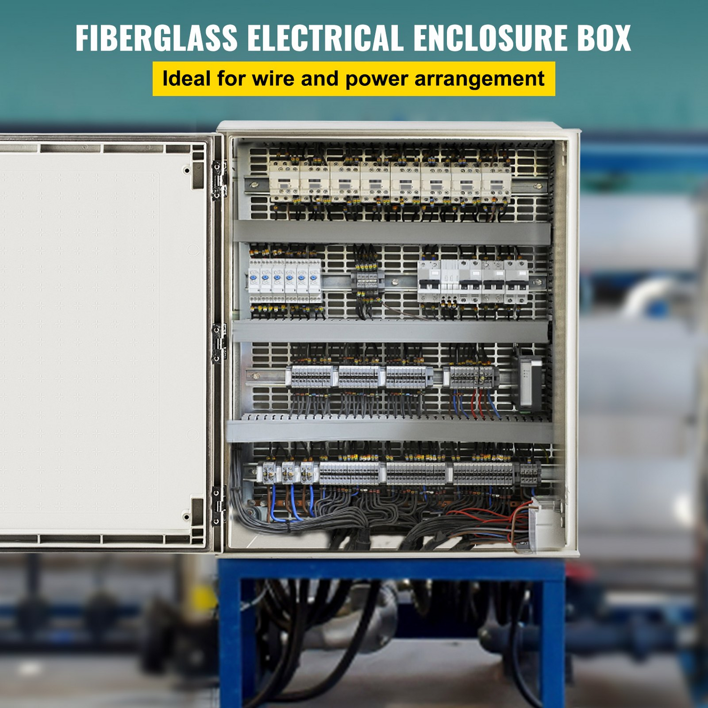 VEVOR Fiberglass Enclosure Electrical Enclosure Box 23.6 x 19.7 x9.1" Wall Mount