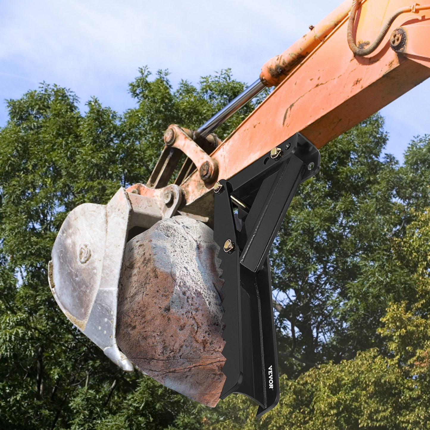 VEVOR Backhoe Excavator Thumb Attachments, 36 inch Adjustable Extreme Weld On Backhoe Thumb Hoe Clamp 1/2 Inch Teeth Thick Steel Plate 16MM Assembly Bolt-On Design