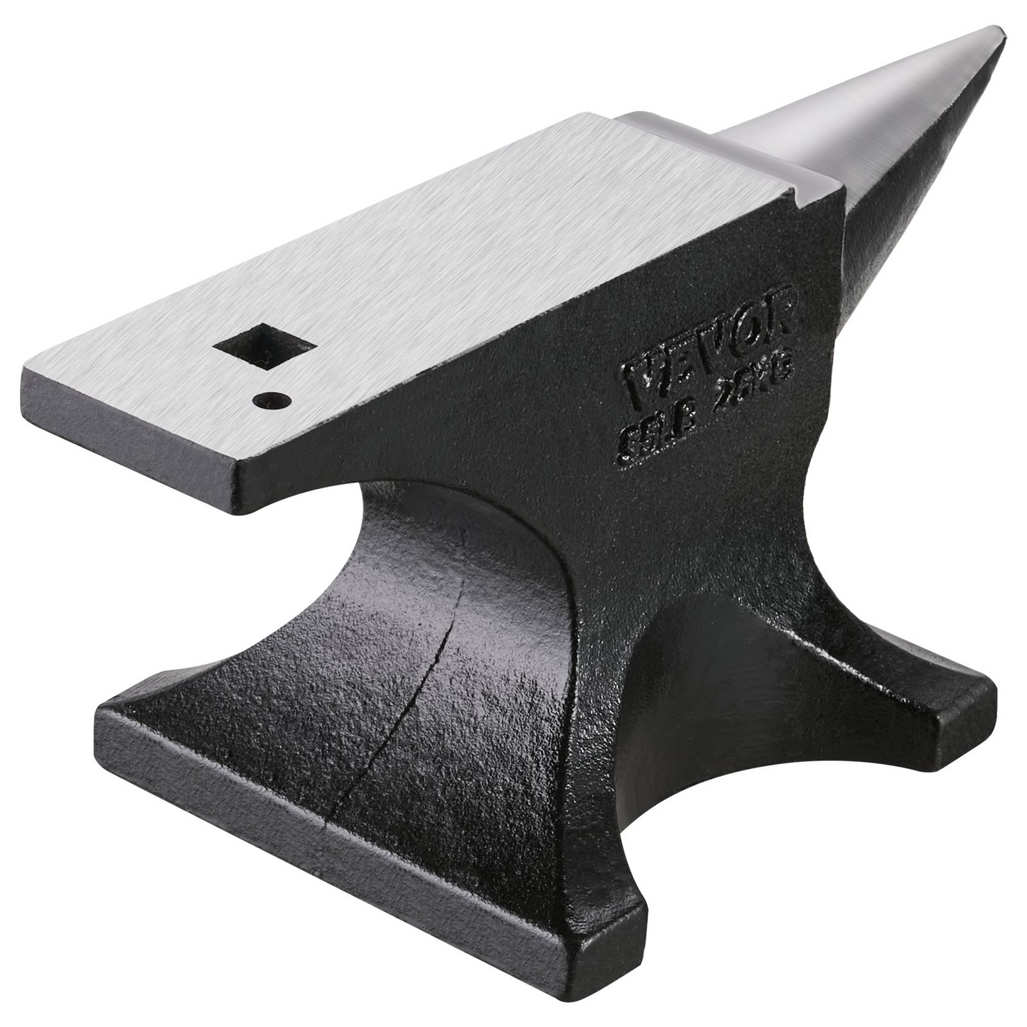 VEVOR Single Horn Anvil 55lbs Cast Steel Anvil Round Horn Anvil for Blacksmiths