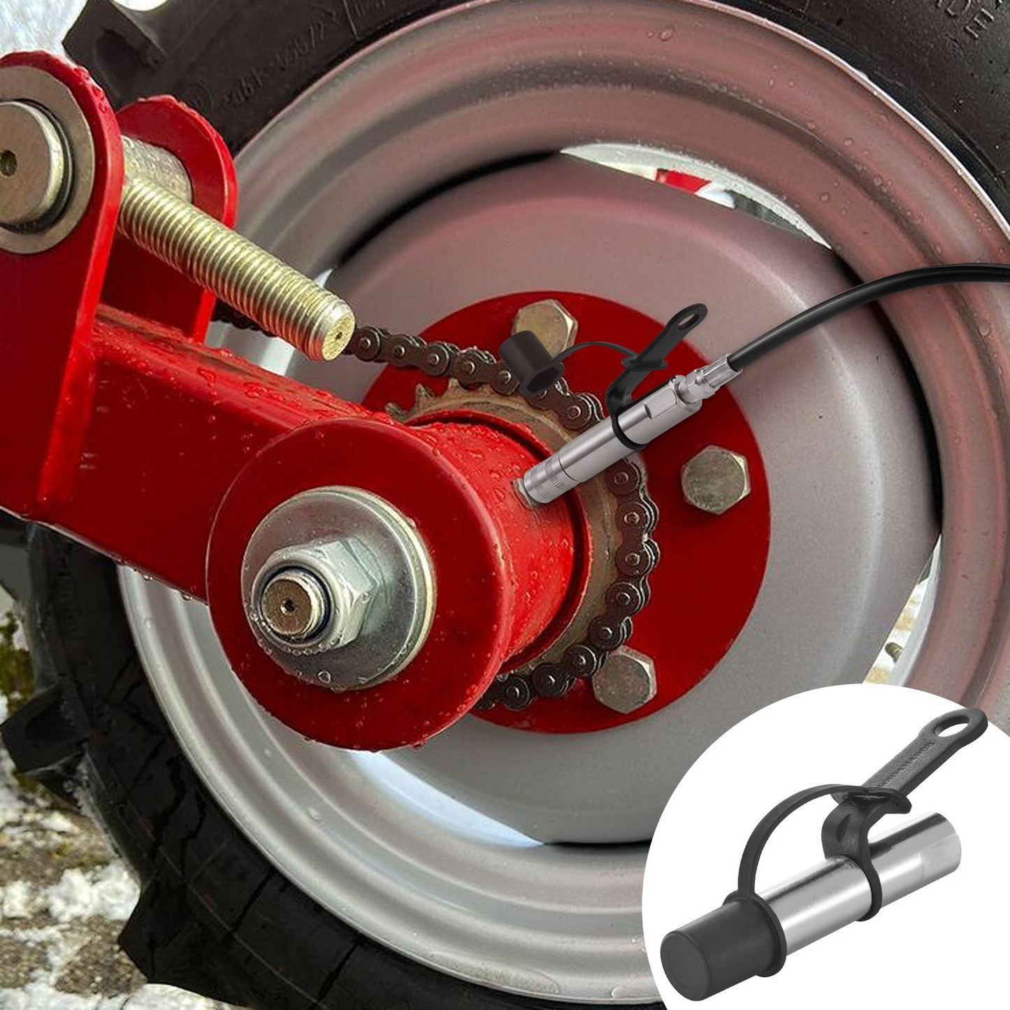 VEVOR Grease Gun Coupler, 10000 PSI High Pressure, 3-Jaw Locking, Quick Release Grease Gun Tip with Hose/Zerk Fittings Cleaner/Leak-Proof Cap, Compatible with All Grease Guns 1/8" NPT Grease Fittings