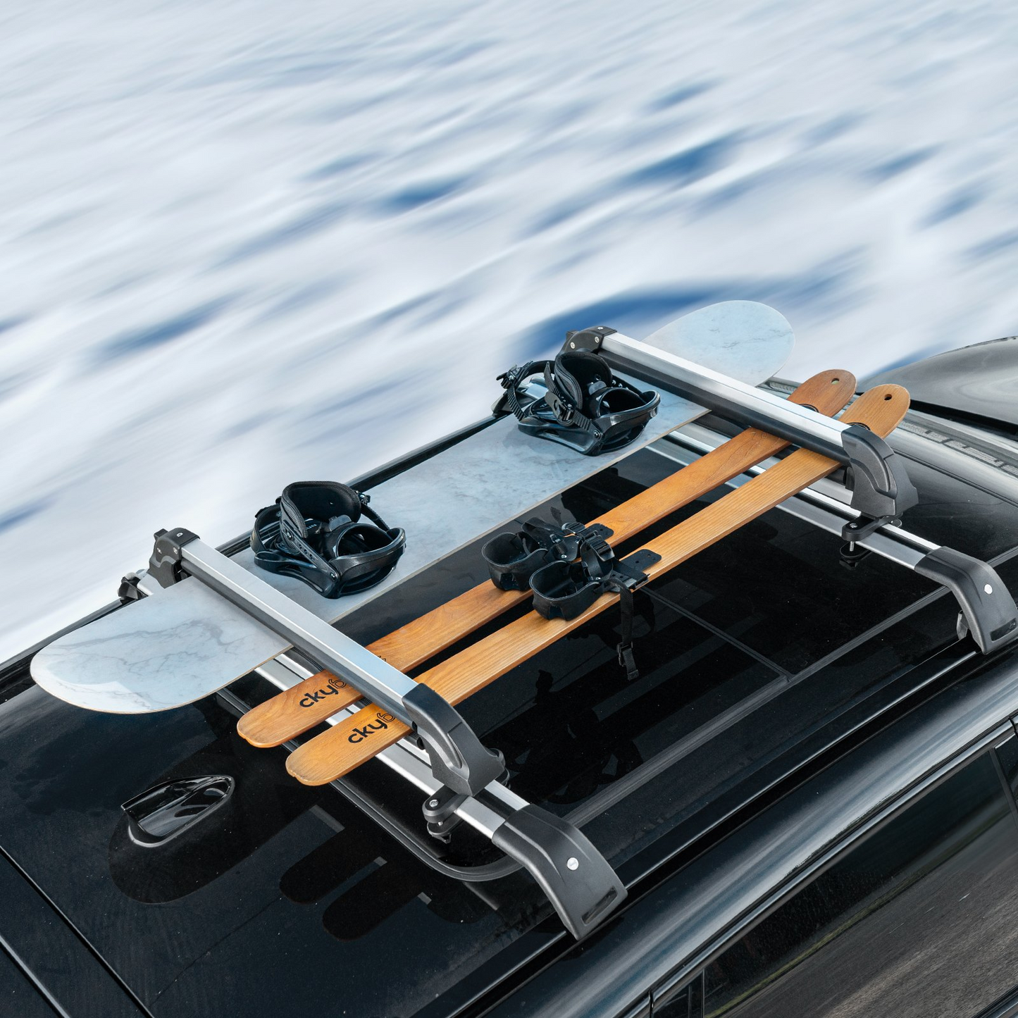 VEVOR Ski Snowboard Roof Rack 80.5 cm Universal Ski Rack for Car Roof with Lock