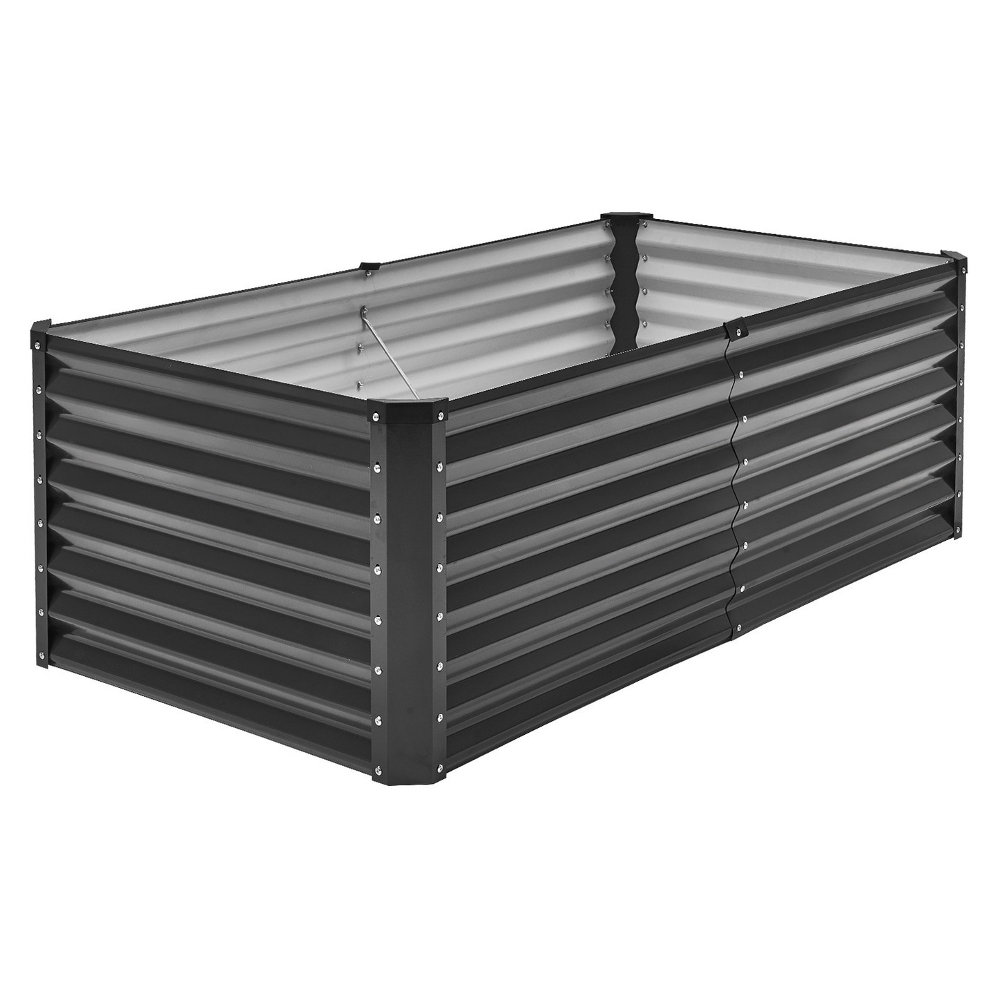 VEVOR Metal Raised Garden Bed 6x3x2ft Outdoor Galvanized Planter Box Dark Gray
