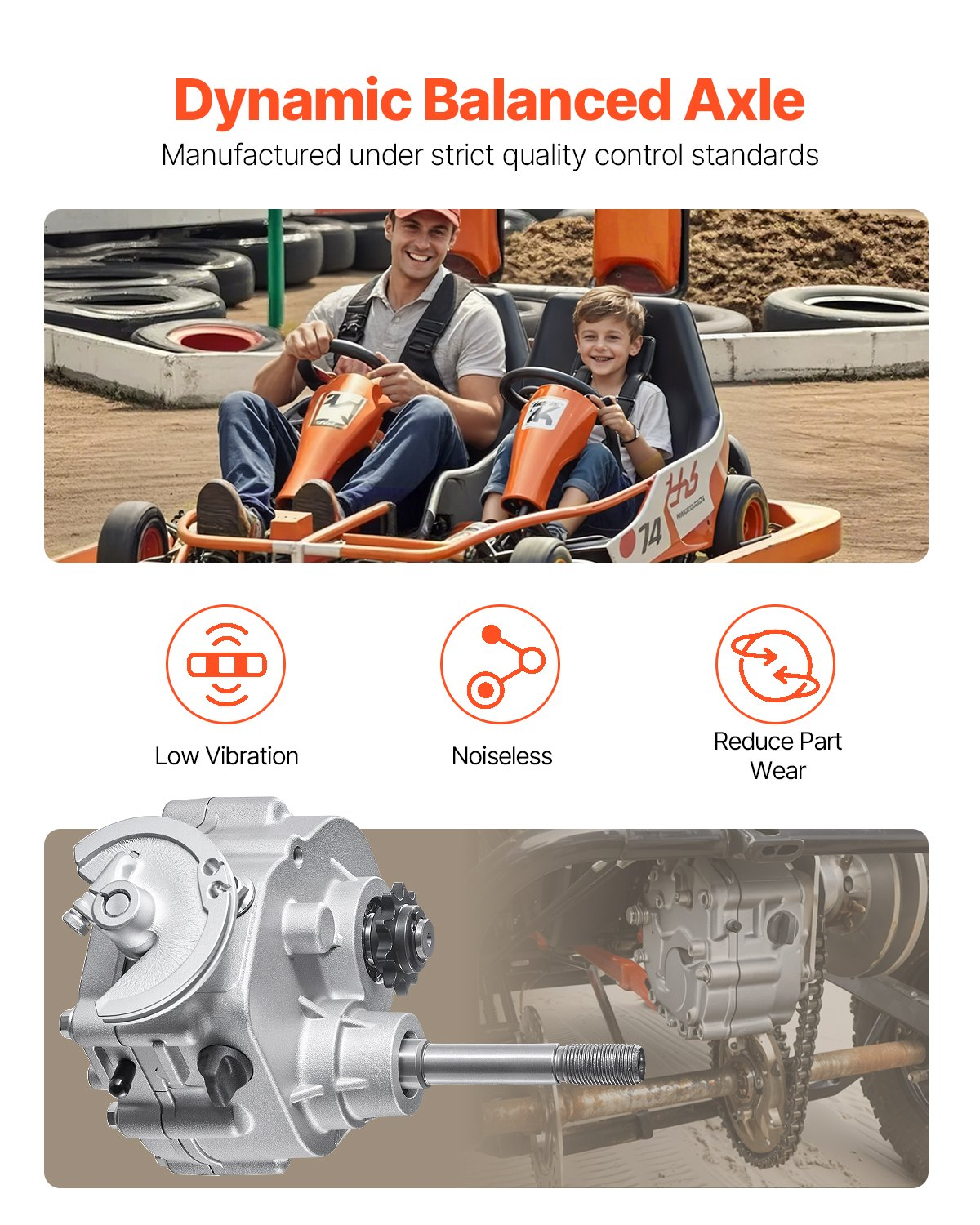 VEVOR 2300 RPM Drive Clutch High-Strength Clutch with 2-7HP Engine & Shift Mode