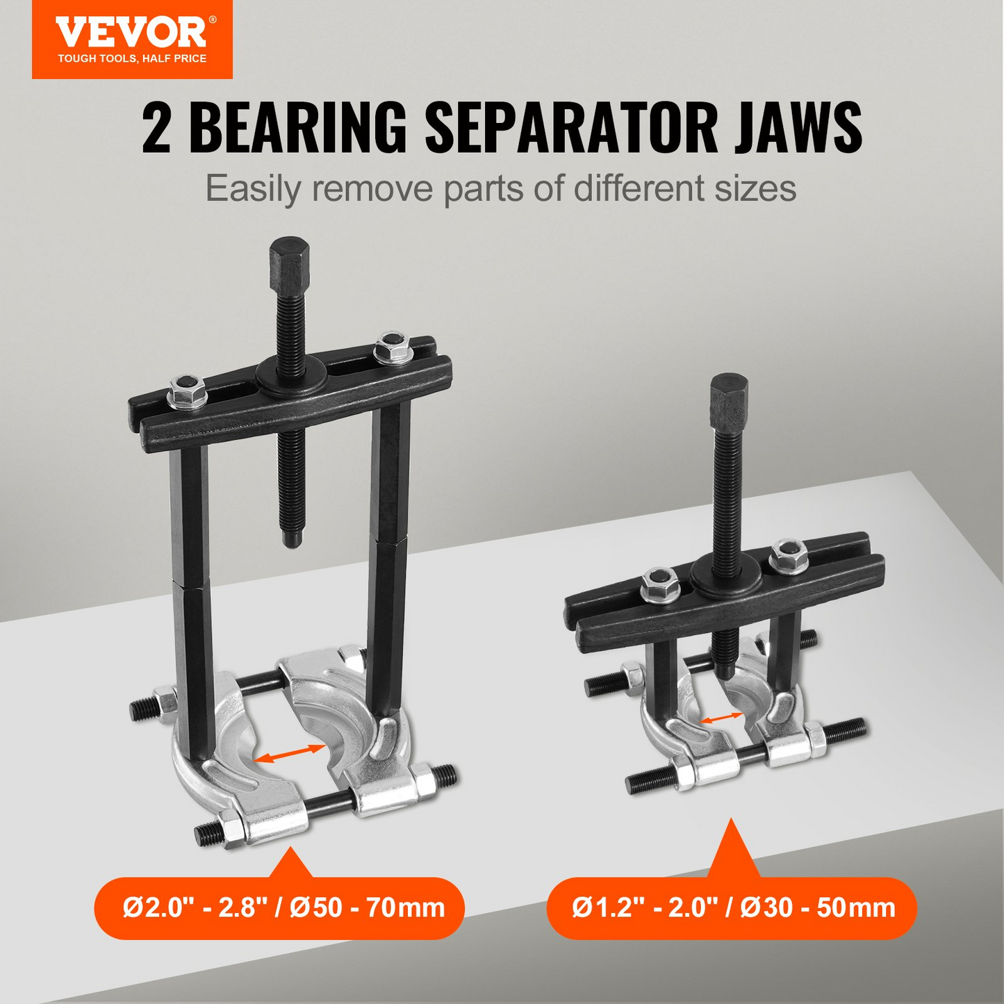 VEVOR 14 Piece Bearing Puller Set, 5 Ton Bearing Separator, Pinion Wheel Bearing Removal Kit with 5.1 cm and 7.6 cm Jaws, Wheel Hub Axle Puller Set, Heavy Duty Bearing Splitter Tool Kit with Case