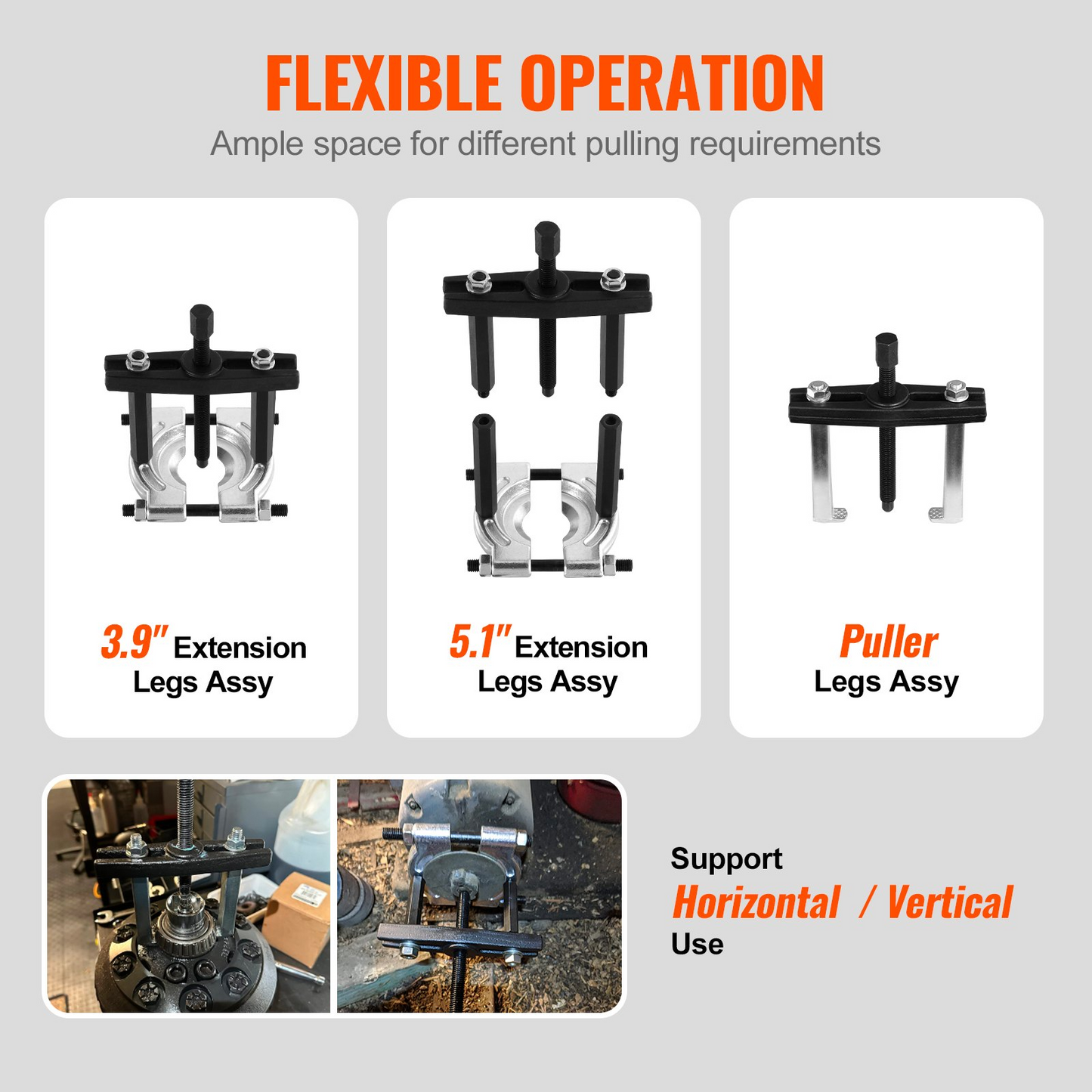 VEVOR 14 Piece Bearing Puller Set, 5 Ton Bearing Separator, Pinion Wheel Bearing Removal Kit with 5.1 cm and 7.6 cm Jaws, Wheel Hub Axle Puller Set, Heavy Duty Bearing Splitter Tool Kit with Case