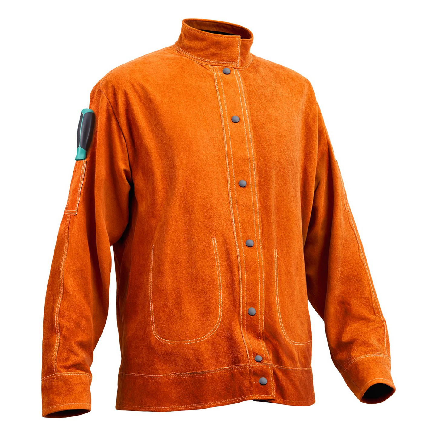 VEVOR Flame-Resistant Welding Jacket Heavy Duty Leather Welding Jacket M Size