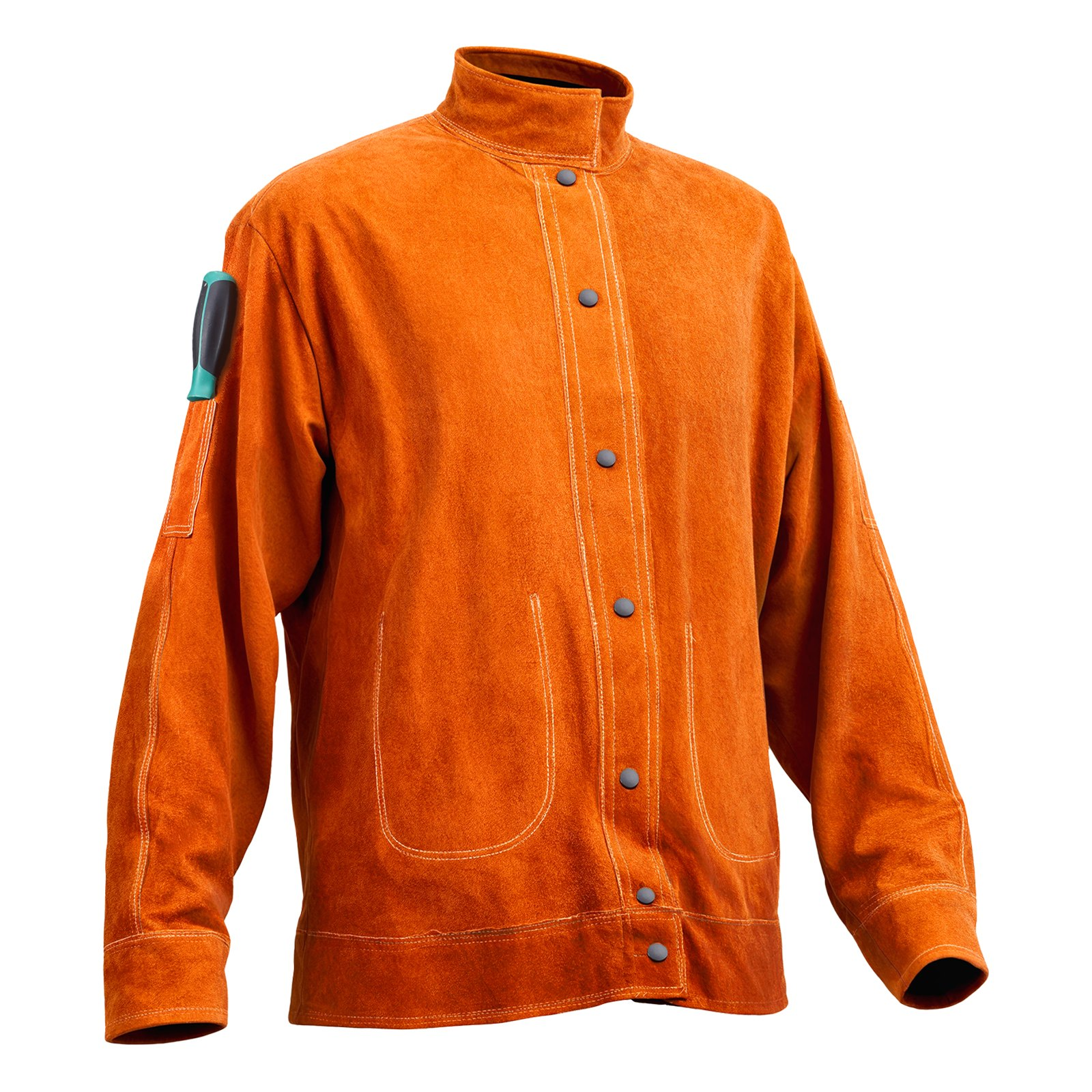 VEVOR Flame-Resistant Welding Jacket Heavy Duty Leather Welding Jacket M Size