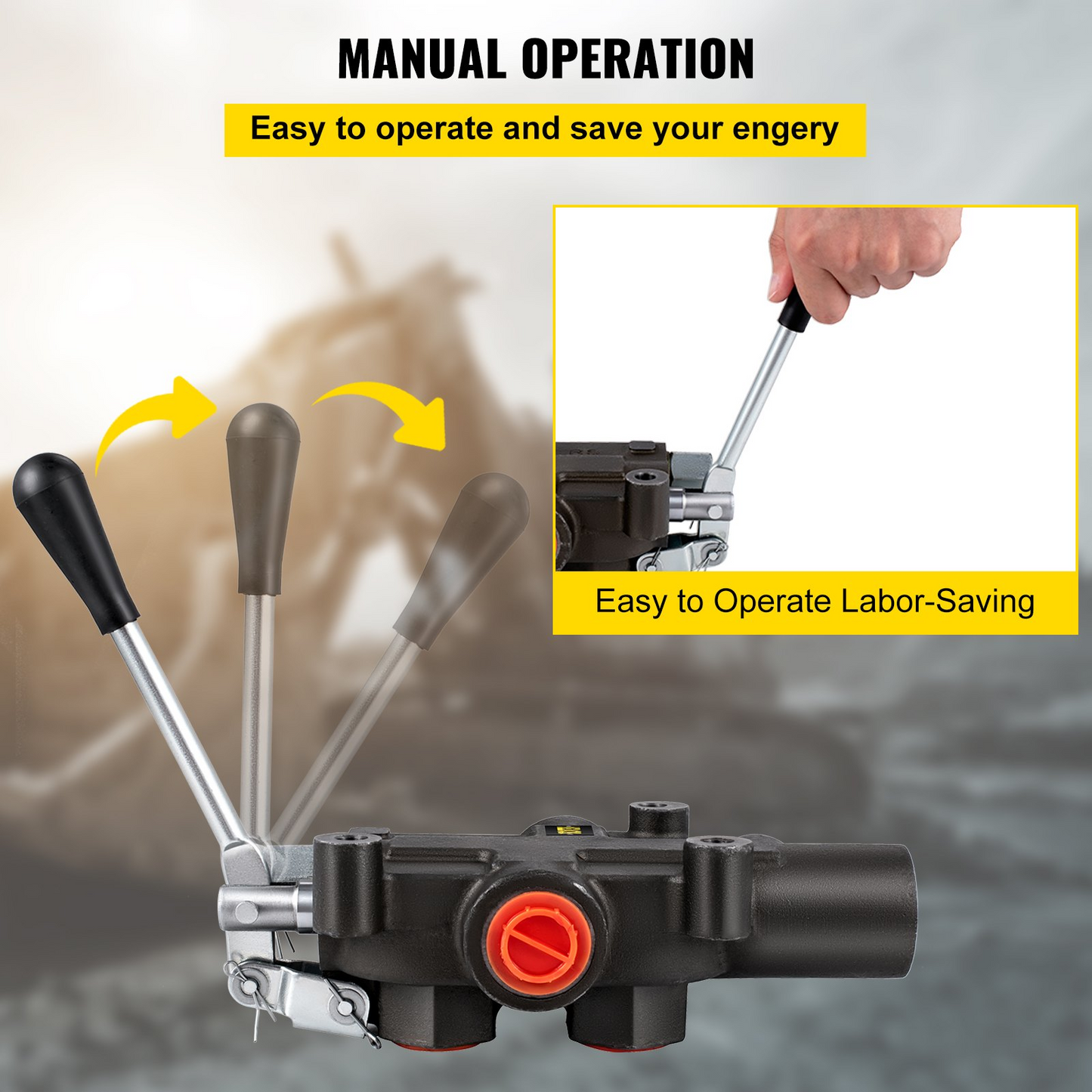 VEVOR Hydraulic Directional Control Valve, 1 Spool Hydraulic Spool Valve, 21 GPM Hydraulic Loader Valve, 4300 PSI Directional Control Valve, Hydraulic Valves And Controls For Tractors Loaders Tanks