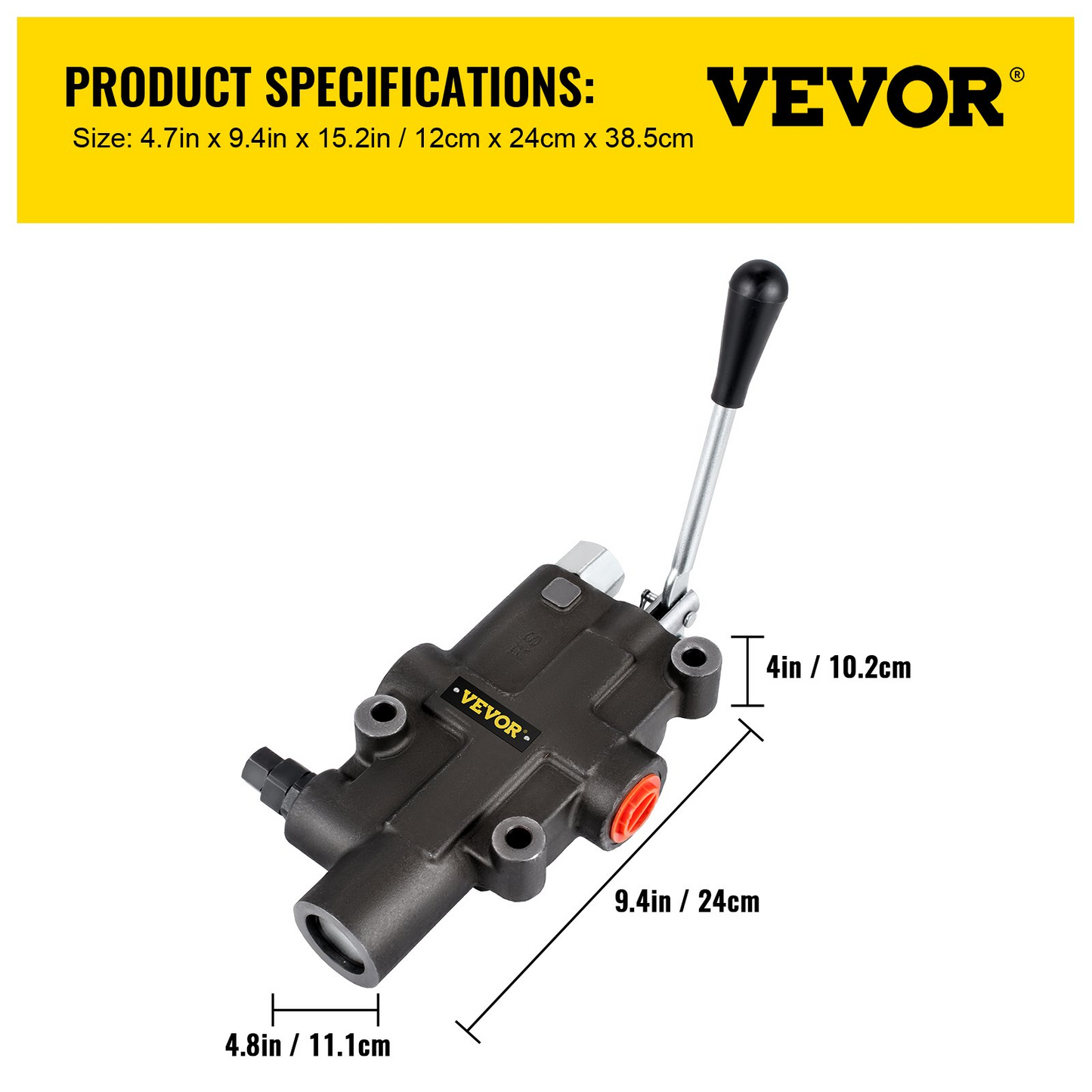 VEVOR Hydraulic Directional Control Valve, 1 Spool Hydraulic Spool Valve, 21 GPM Hydraulic Loader Valve, 4300 PSI Directional Control Valve, Hydraulic Valves And Controls For Tractors Loaders Tanks