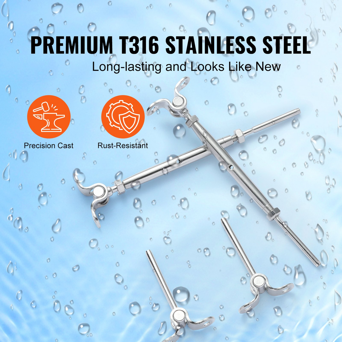 VEVOR T316 Stainless Steel Adjustable Angle 3.2mm Cable Railing Kit/Hardware for Wood Post,Marine Grade for 3.2mmWire Rope,0-180-Degree Angle & Easy Installation, Silver (30 Pack)
