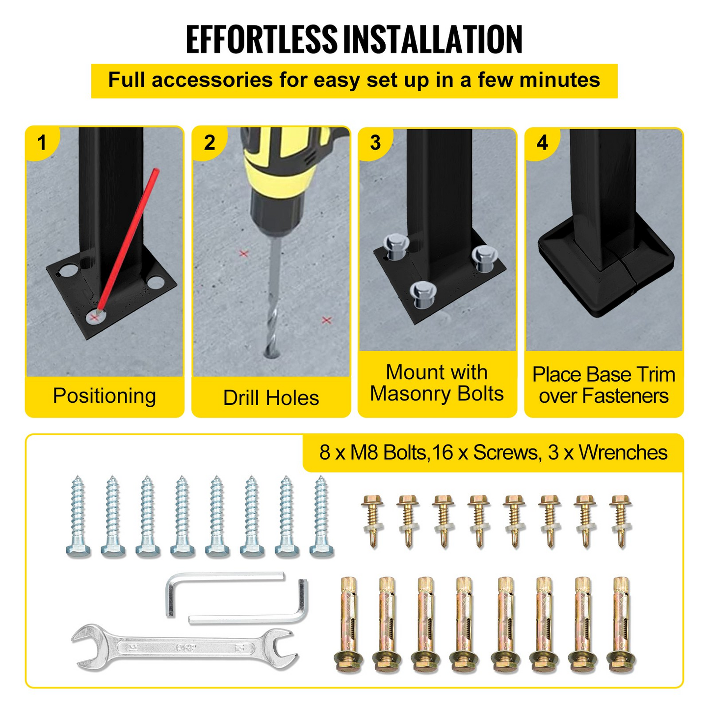 Transitional Handrail Fits 3 Steps Matte Black