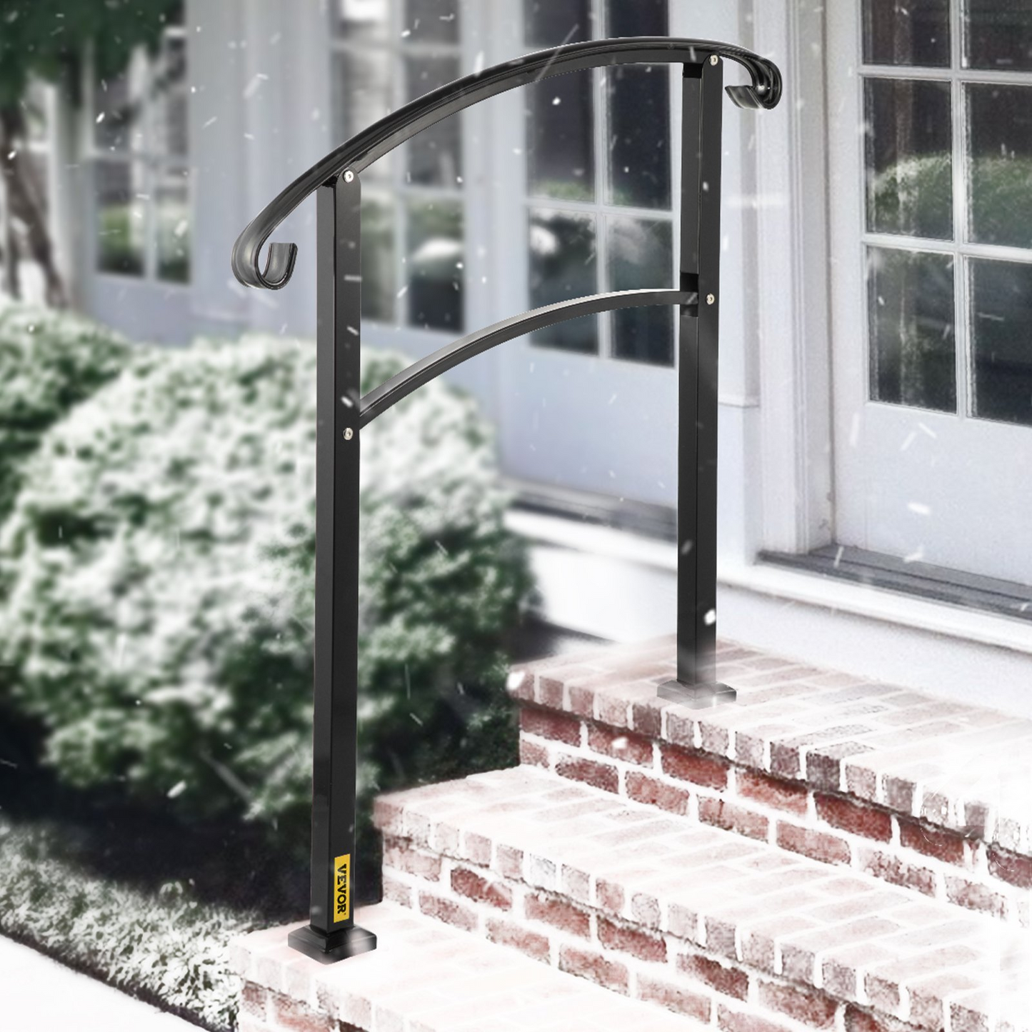 Transitional Handrail Fits 3 Steps Matte Black