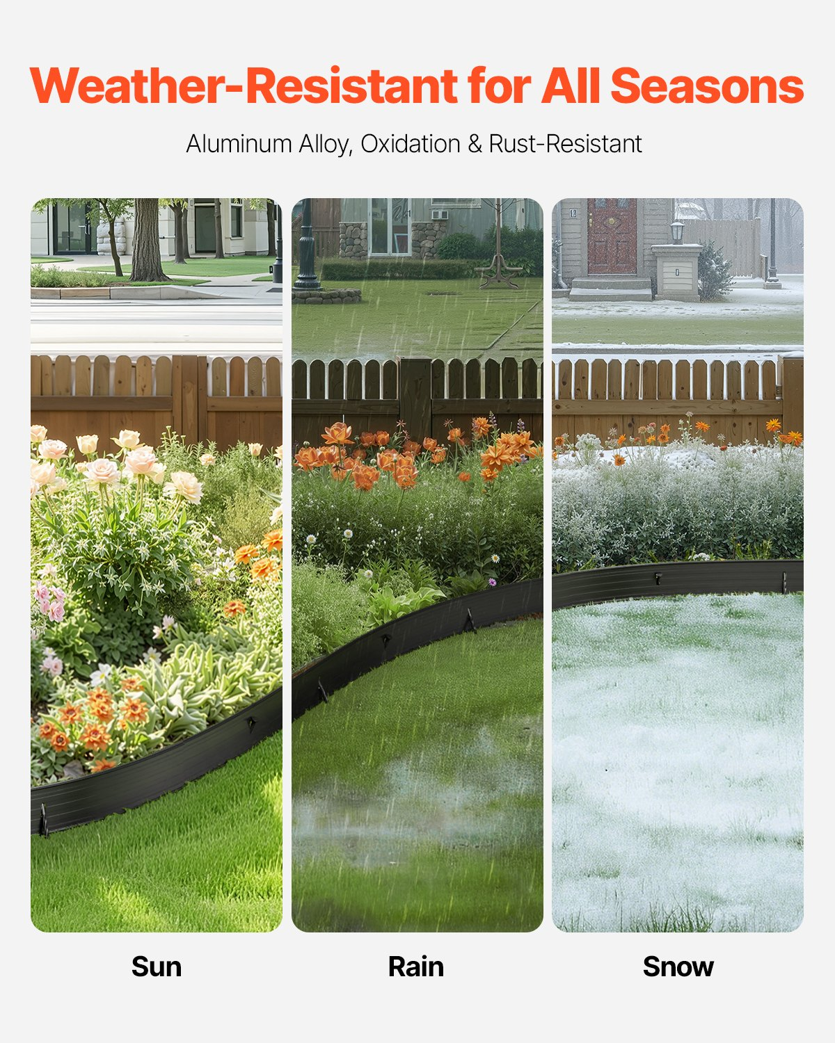 VEVOR Metal Landscape Edging 8Packs 72in Rust-Resistant Bendable for Yard Garden