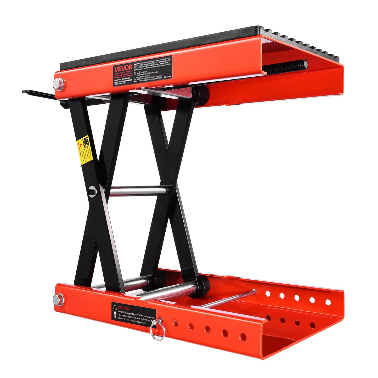 VEVOR Motorcycle Scissor Lift Jack 1200lbs Wide Deck Motorcycle Lift Stand Crank