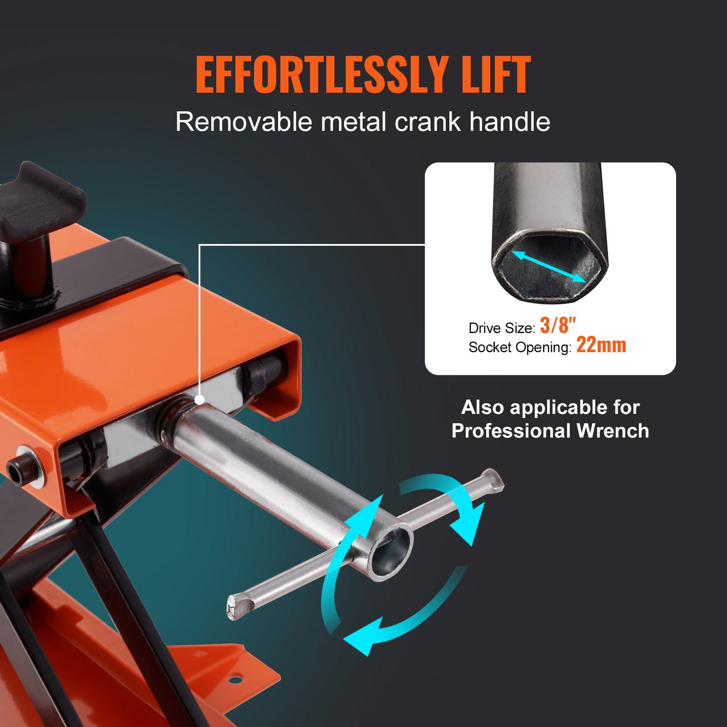 VEVOR Motorcycle Lift Scissor Jack Stand 499.5 kg with Saddle ATV Lift Dirt Bike