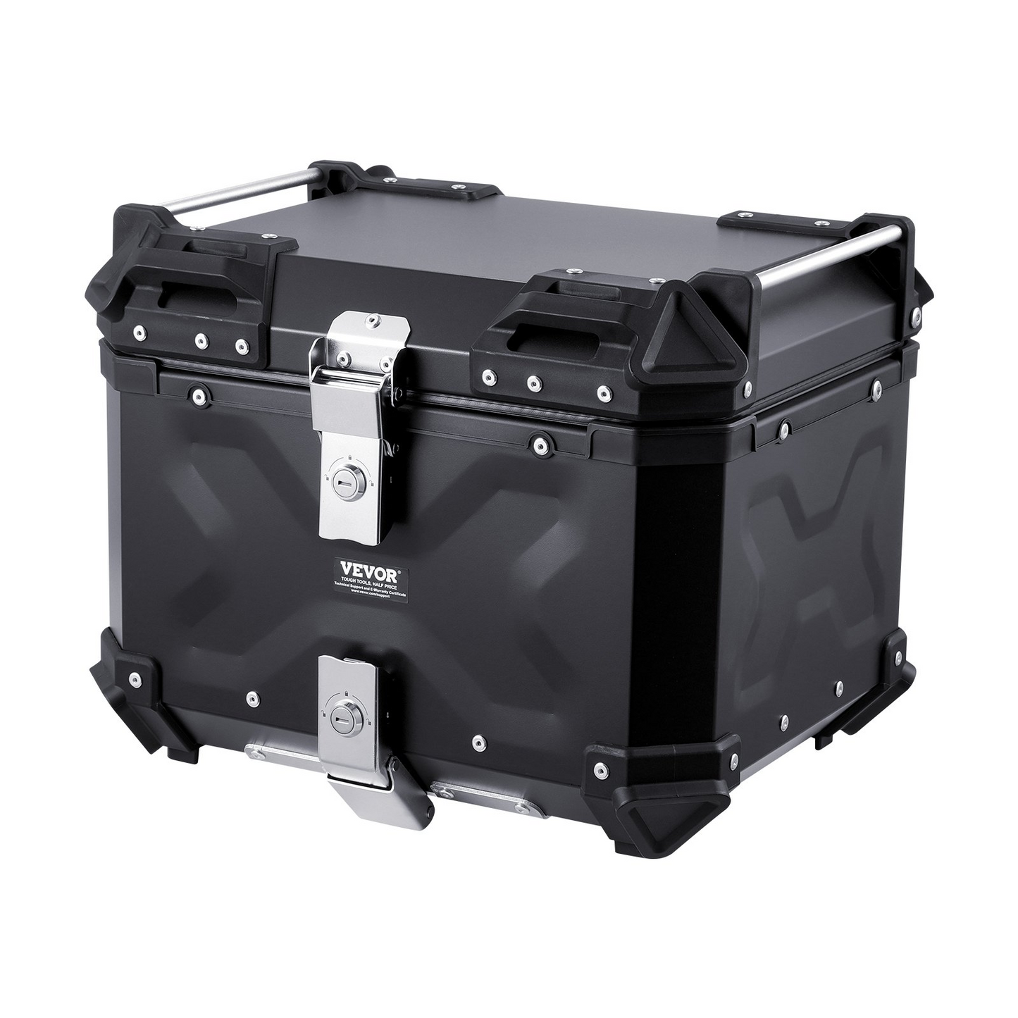 VEVOR 55L Motorcycle Top Case Universal Motorbike Tail Box with Leather Lining