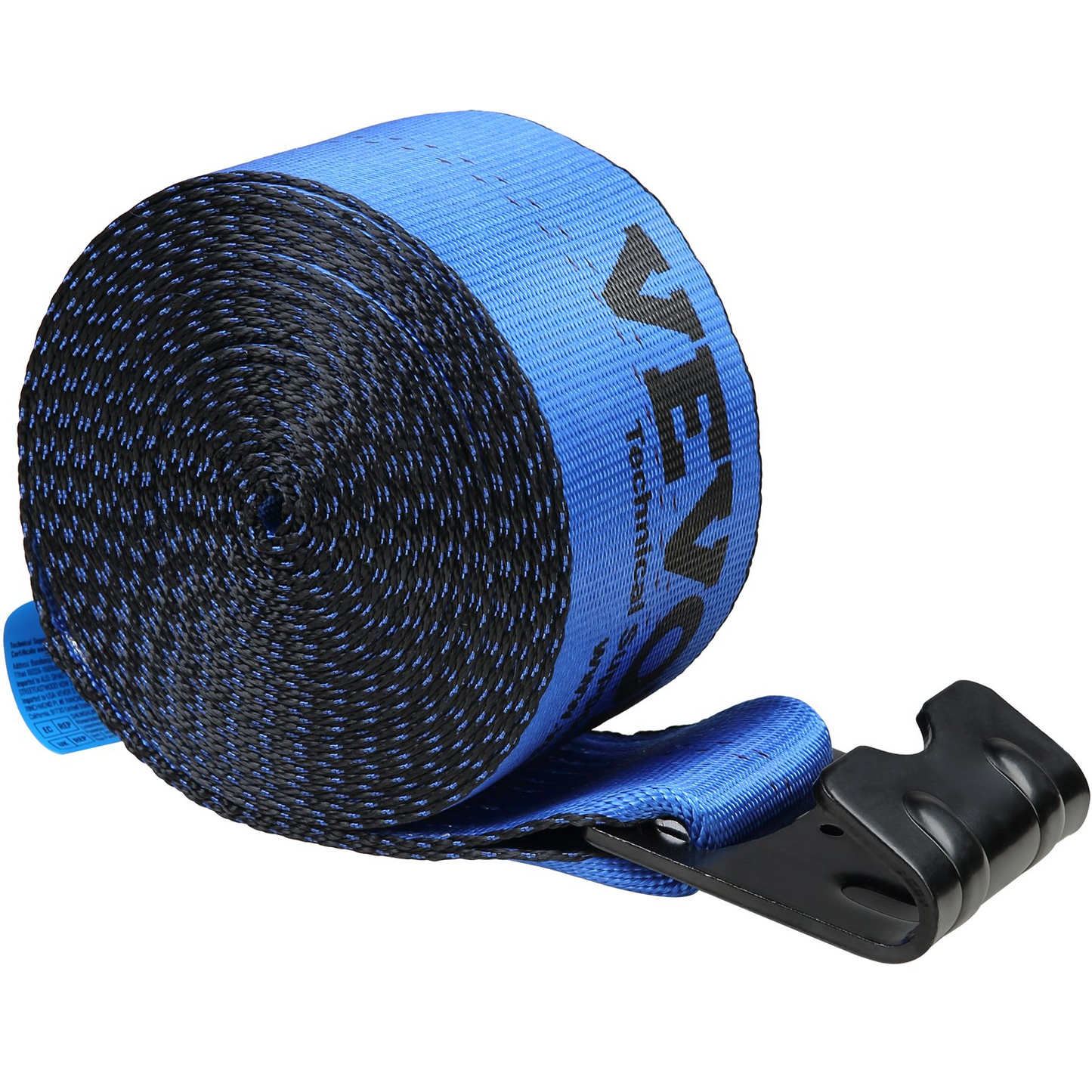 VEVOR Winch Straps, 4" x 30', 6000 lbs Load Capacity, 18000 lbs Breaking Strength, Truck Straps with Flat Hook, Flatbed Tie Downs Cargo Control for Trailers, Farms, Rescues, Tree Saver, Blue (10 Pack)