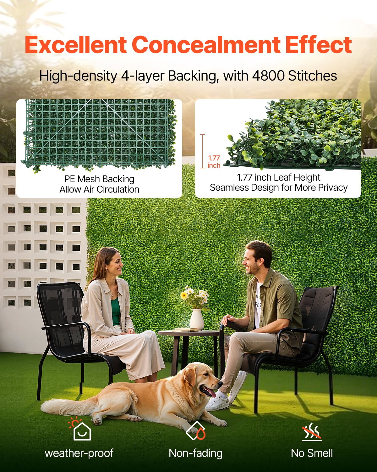 VEVOR Artificial Grass Wall Panels 40 x 120 in Milan Grass Greenery for Decor