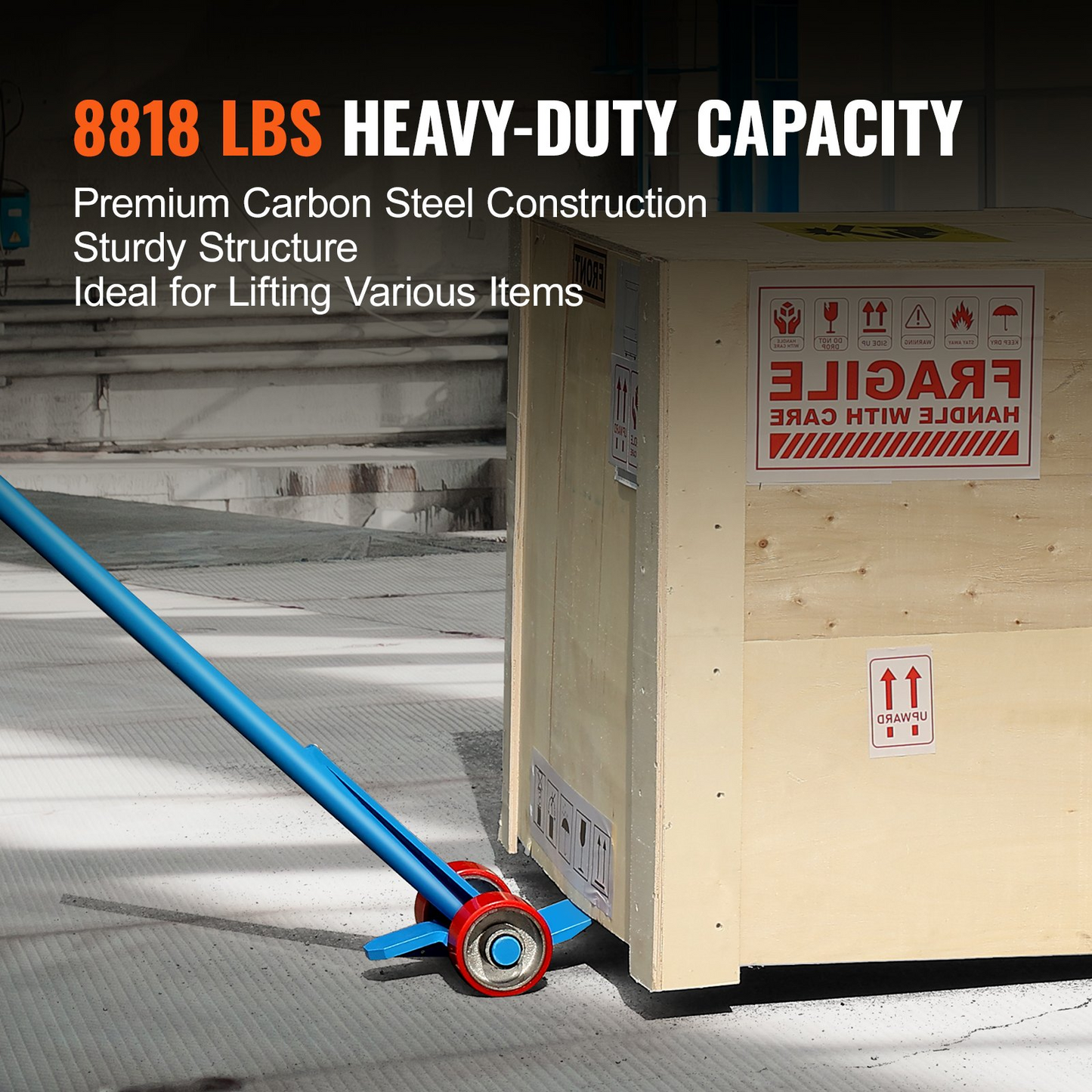 VEVOR Pallet Buster, 60-Inch Handle, 8818 lbs Weight Capacity, Q235 Carbon Steel, Heavy Duty Deck Wrecker Demolition Wood Pallet Tool Breaker Pry Bar Puller for Efficient and Effortless Board Removal