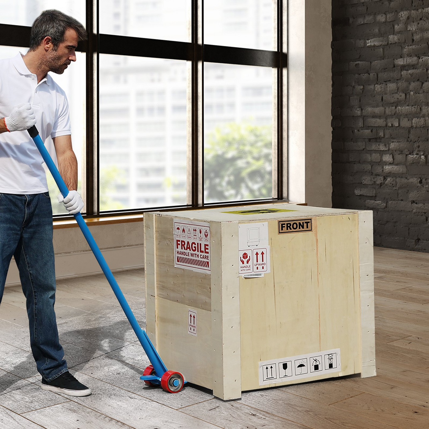 VEVOR Pallet Buster, 60-Inch Handle, 8818 lbs Weight Capacity, Q235 Carbon Steel, Heavy Duty Deck Wrecker Demolition Wood Pallet Tool Breaker Pry Bar Puller for Efficient and Effortless Board Removal