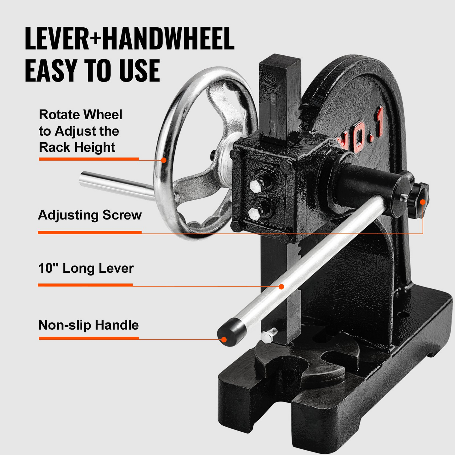 VEVOR Arbor Press 1 Ton Rivet Press Machine with Handwheel Cast Iron Assembly
