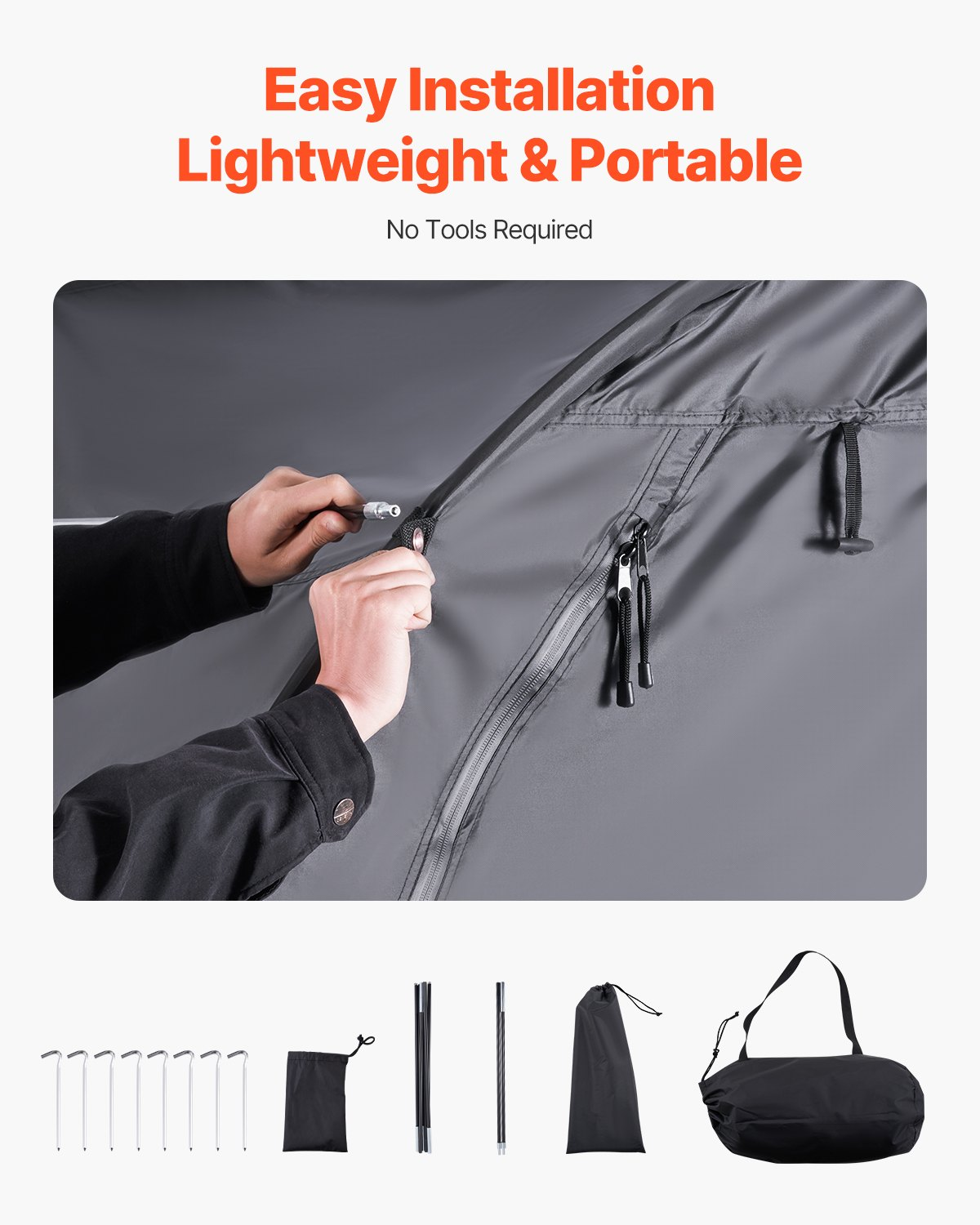 VEVOR Outdoor Bike Storage Tent Fan-Shaped Waterproof Bike Tent for 4 to 5 Bikes