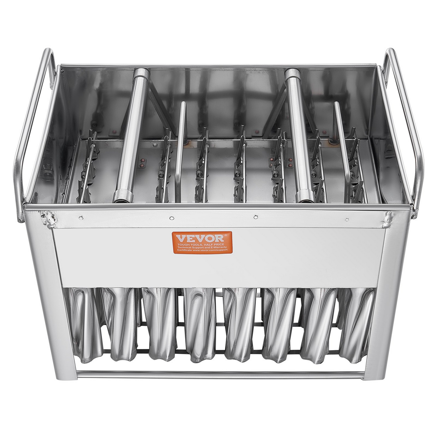 VEVOR Commercial Popsicle Moulds, 40PCS Cylindrical Ice Pop Moulds, Stainless Steel Ice Lolly Popsicle Moulds, Ice Cream Maker Mould Holder with 50PCS Popsicle Sticks & Bags (Single Mould Set - 40PCS)