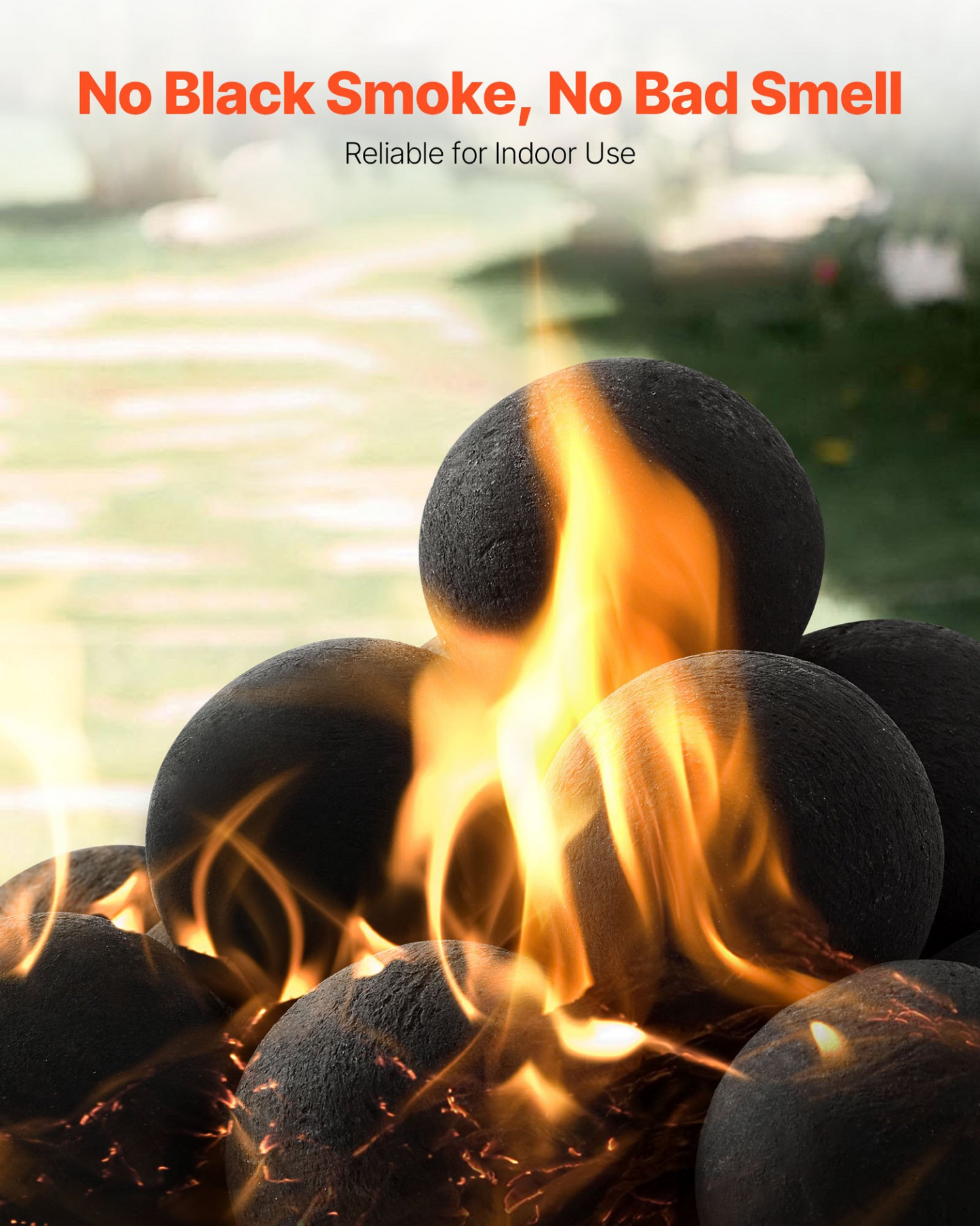 VEVOR 7.6 cm 15 Pcs Ceramic Fire Balls Round Fire Stones Reusable Lava Rocks