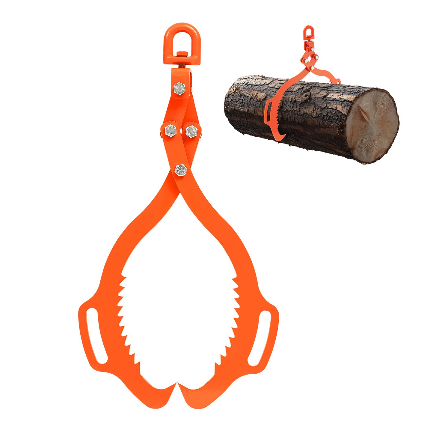 VEVOR 28in Log Lifting Tongs 2 Claw Solid Steel Log Grapple Swivel Log Lifter