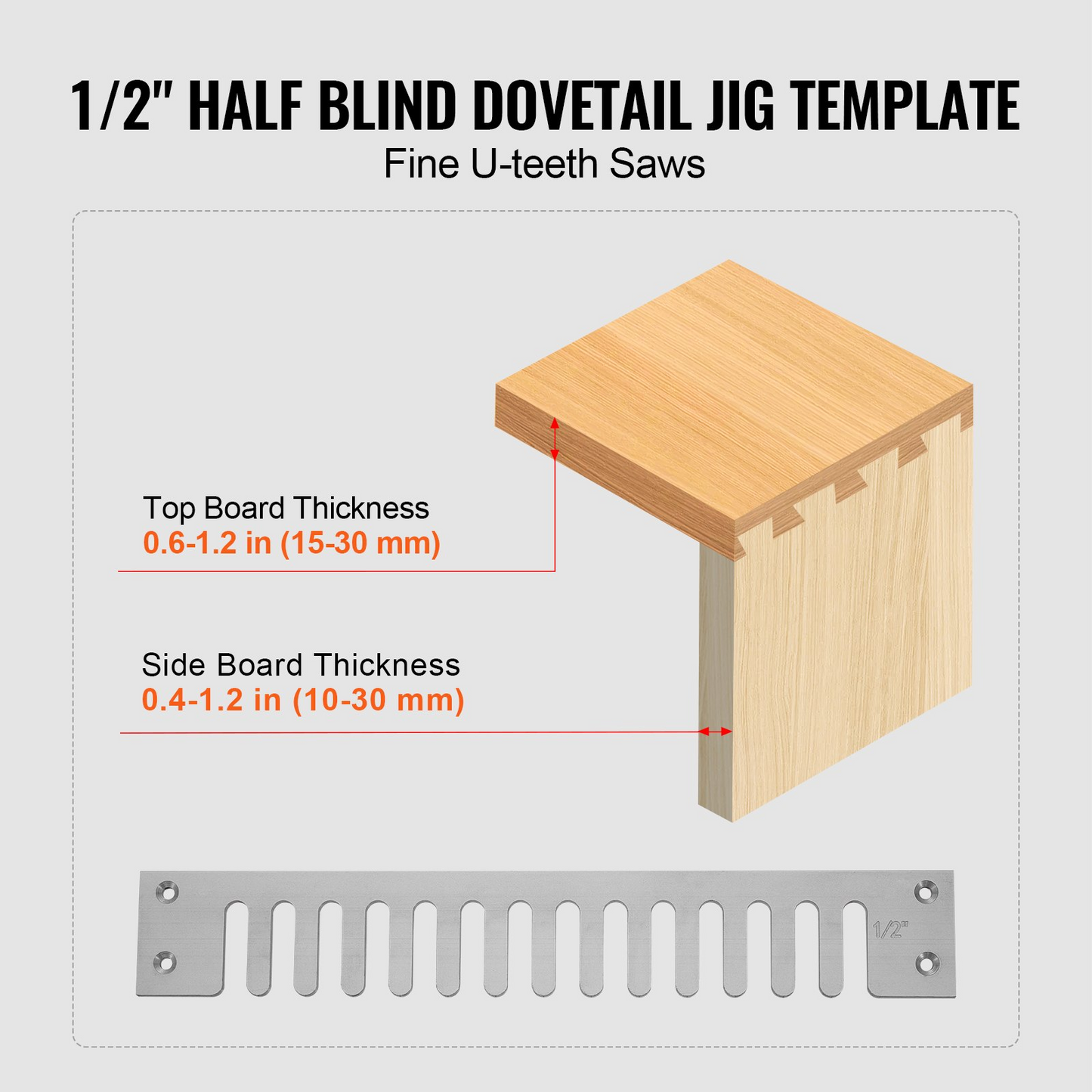 VEVOR Dovetail Jig 30.5 cm Precise Dove Tailing Router Jigs with 3 Templates