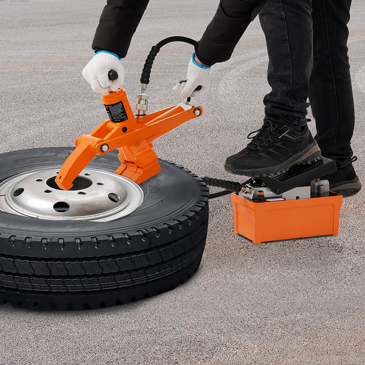 VEVOR Hydraulic Tire Bead Breaker 10000 PSI Foot Pump for Tractor Truck Tire