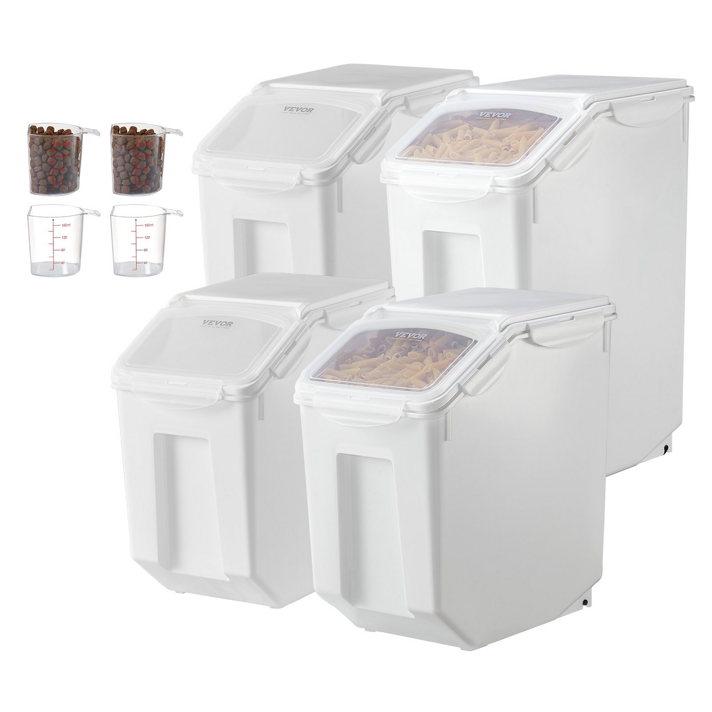 VEVOR 15Lx2 + 20Lx2 Ingredient Storage Container Airtight Kitchen Flour Bin