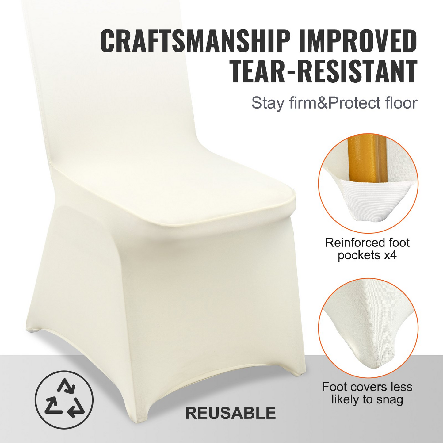 100pcs Stretch Spandex Folding Chair Covers Repeated Usage Seat Decoration