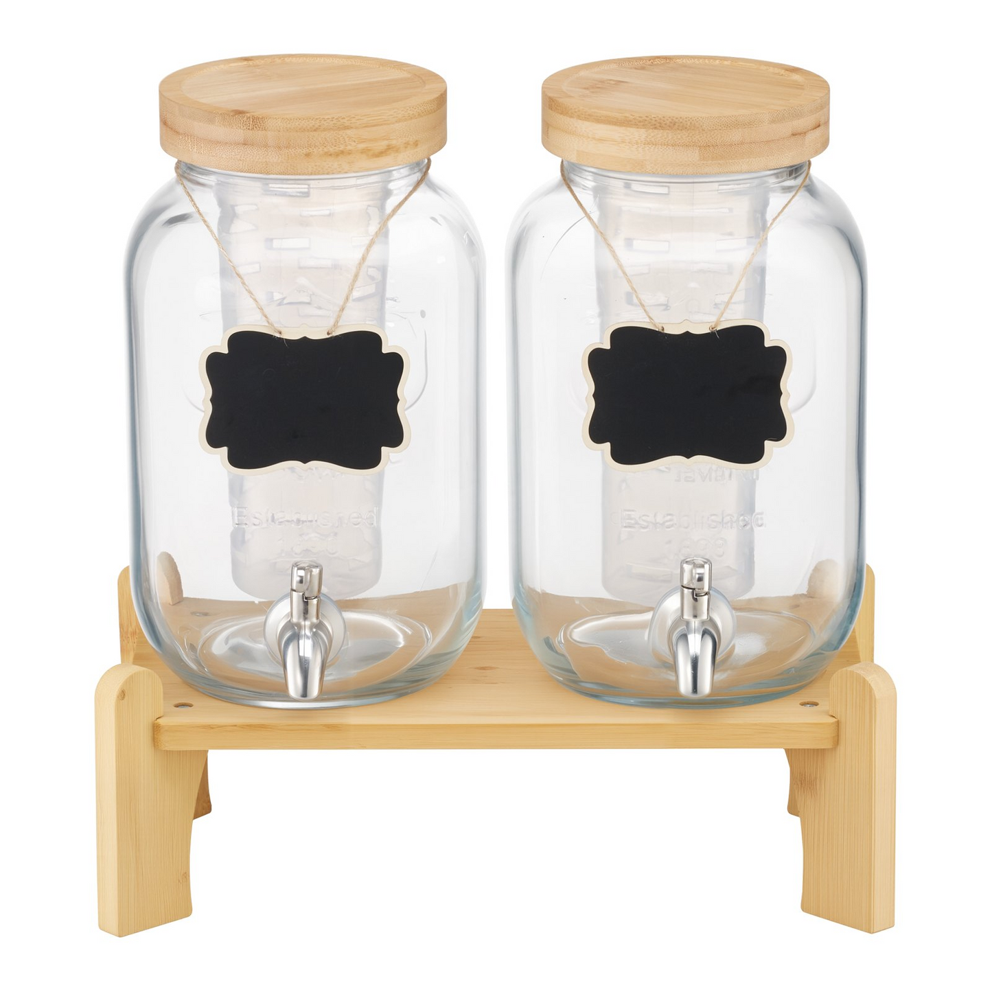 VEVOR Drink Dispenser 3.8L Beverage Dispenser for Parties Glass with Stand 2PCS