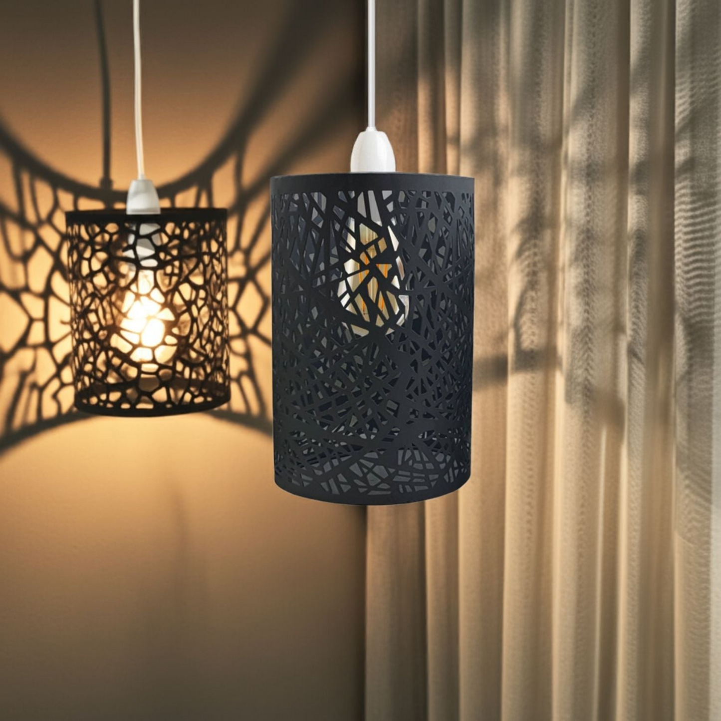 Black Metal Ceiling Light Shade Industrial UK Lighting~2428