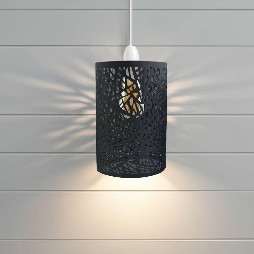 Black Metal Ceiling Light Shade Industrial UK Lighting~2428
