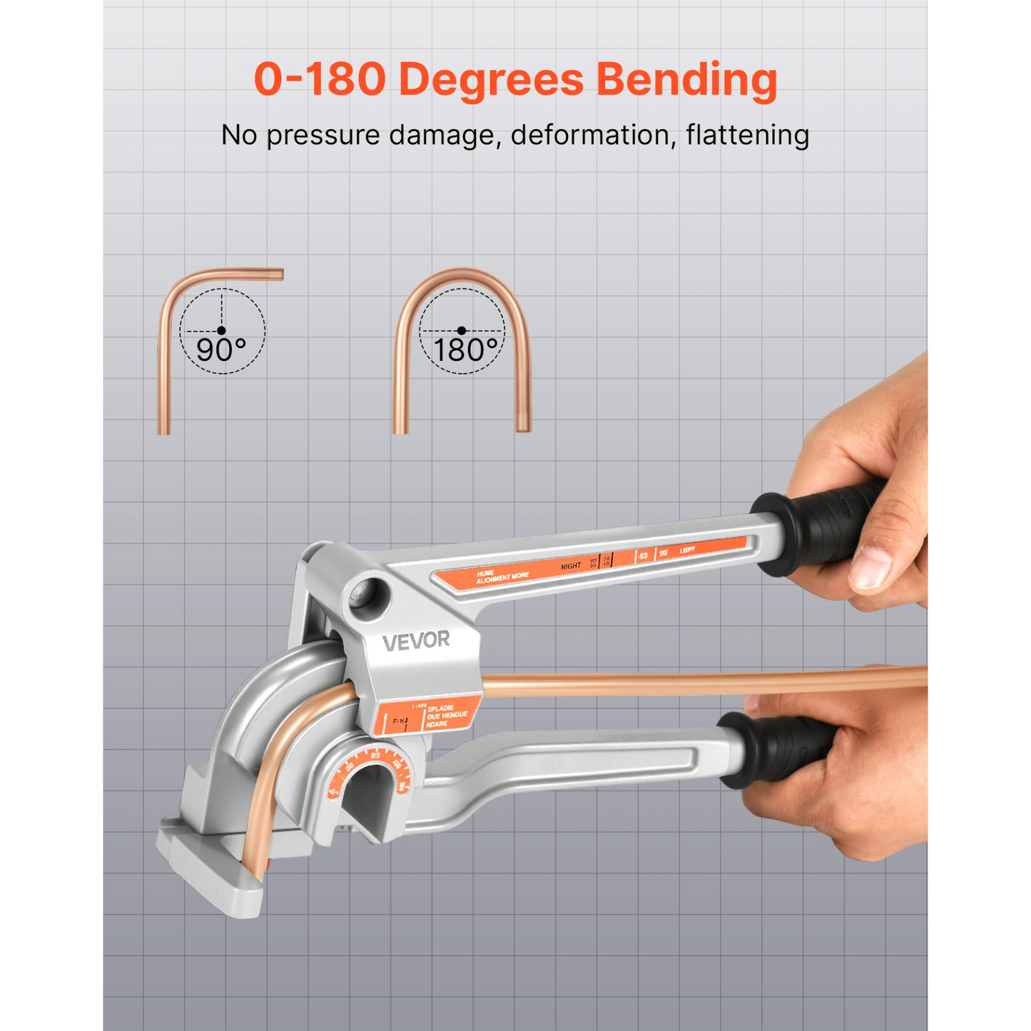 VEVOR 3 in 1 Manual Lever Pipe Tube Bender for 6.35 mm 9.5 mm 12.7 mm O.D. Pipes