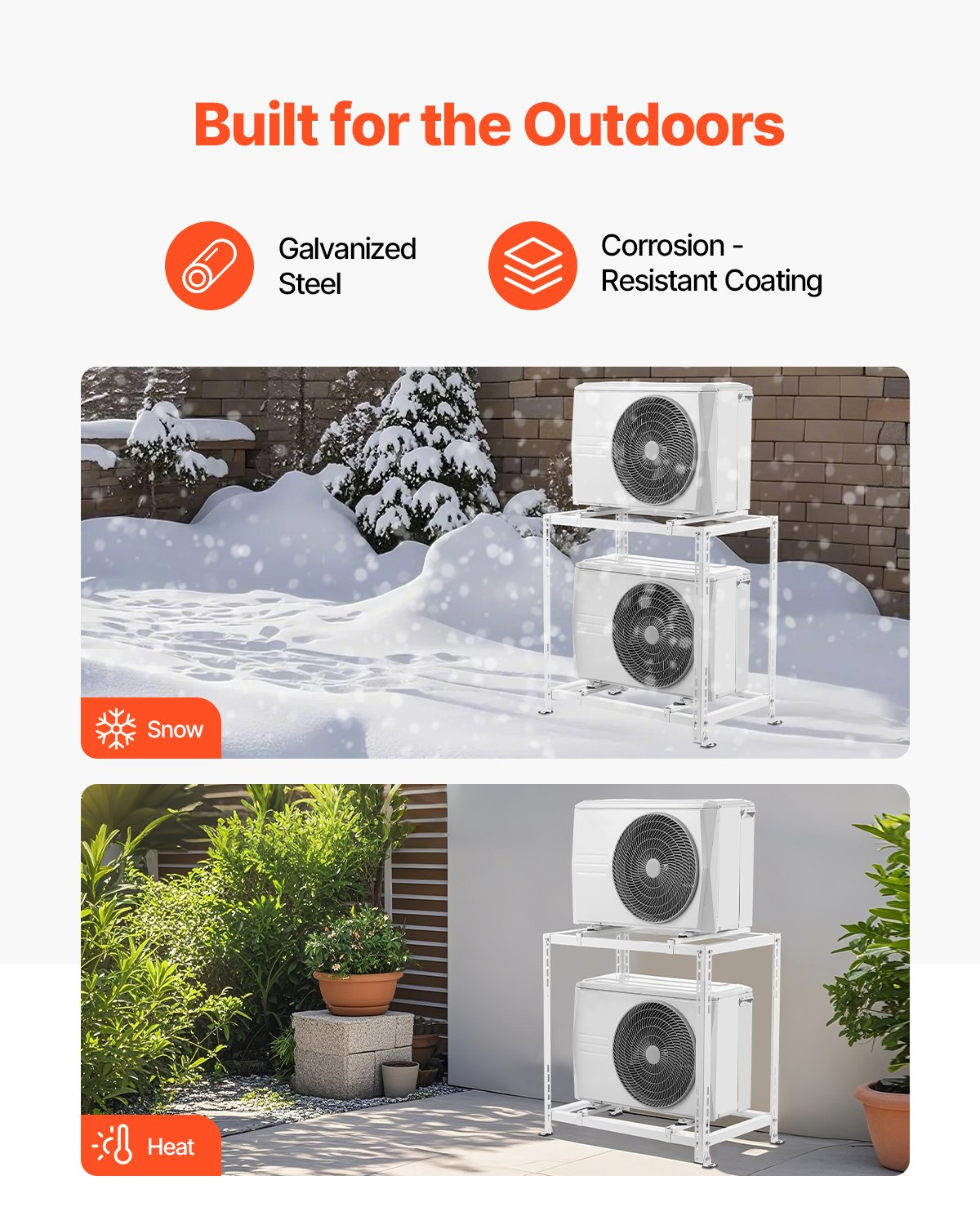VEVOR Mini Split Ground Stand for 9000-18000 BTU Heat Pump Dual Levels