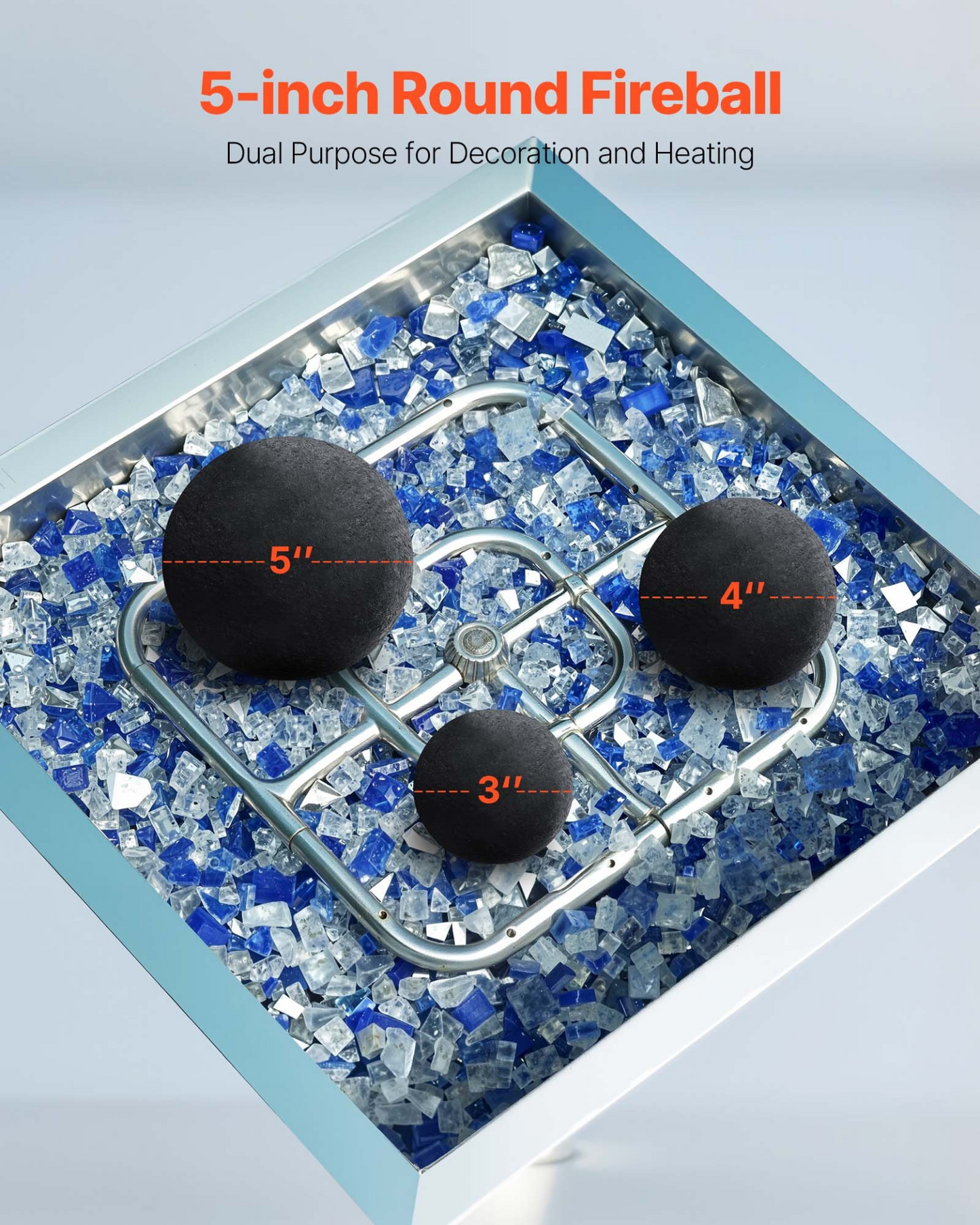 VEVOR 12.5 cm 6 Pcs Ceramic Fire Balls Round Fire Stones Reusable Lava Rocks